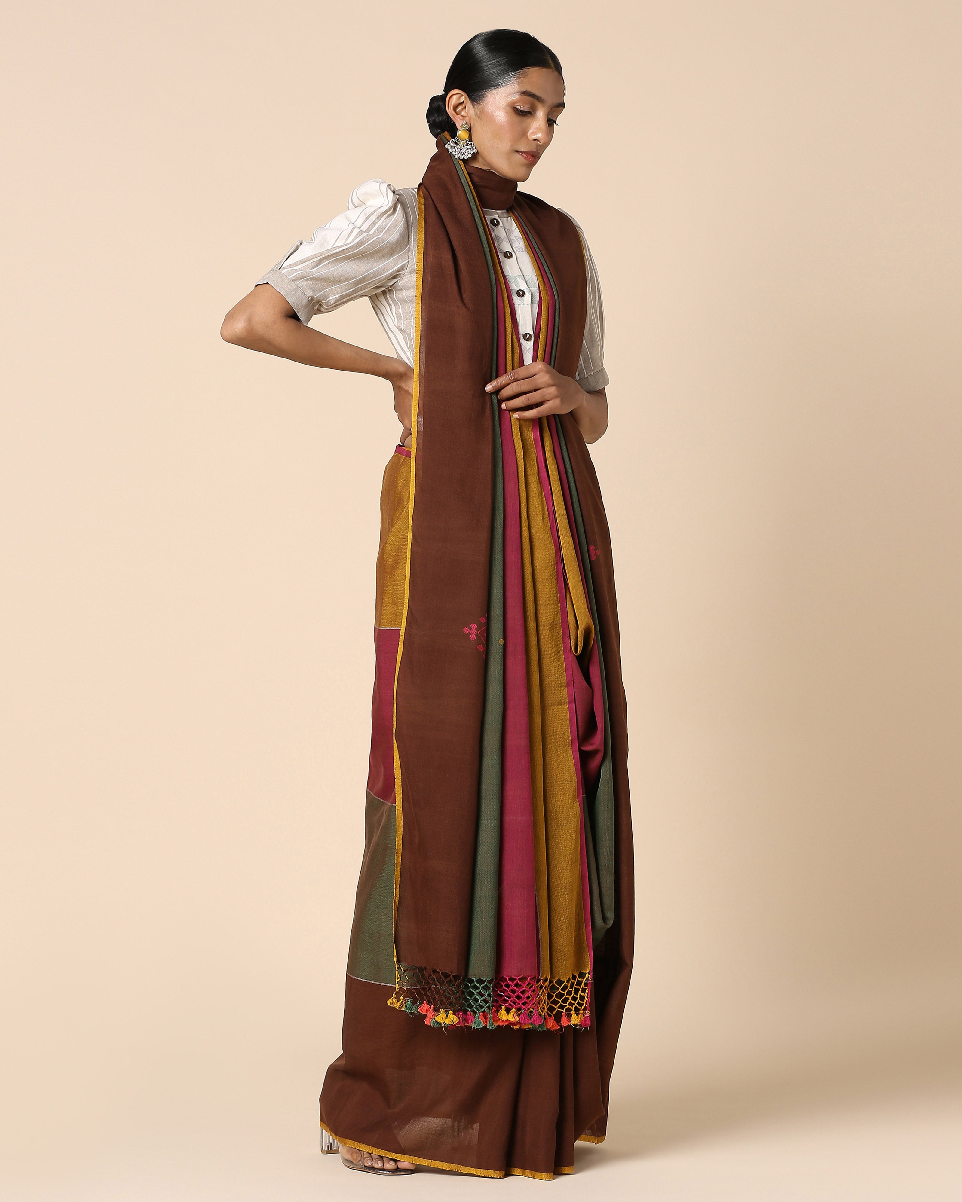 Reina Bhujodi Extra Weft Cotton Saree