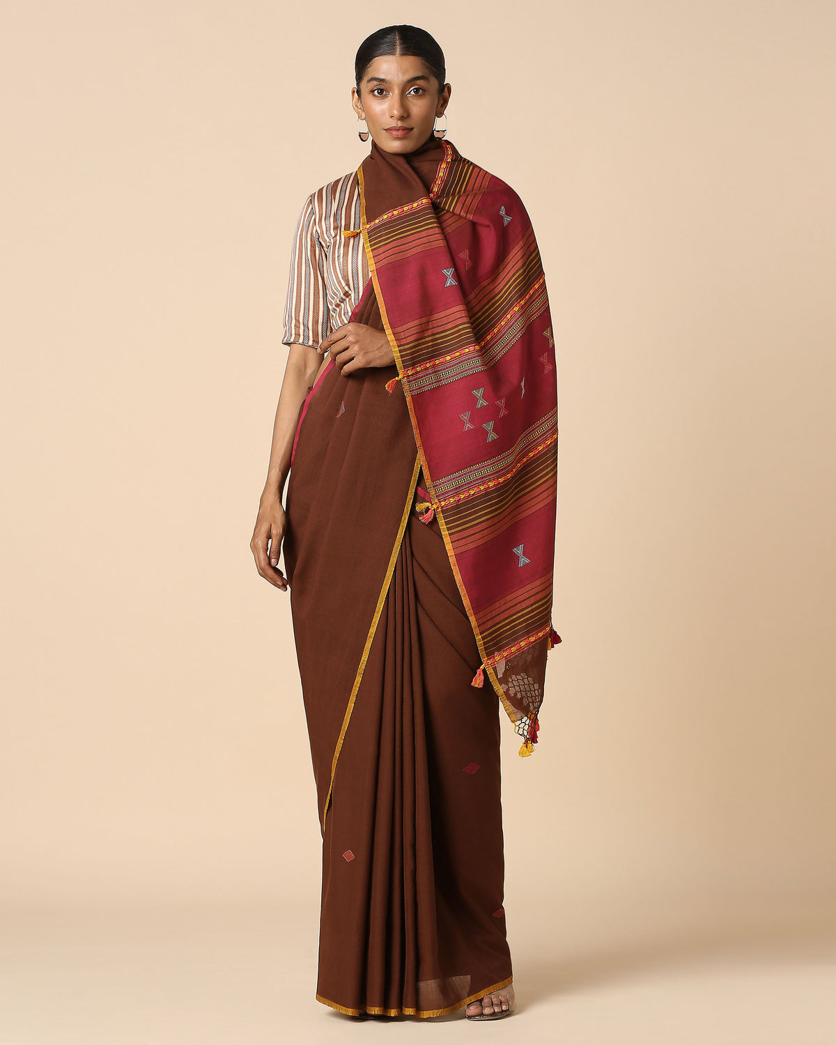 Mahir Bhujodi Extra Weft Cotton Saree
