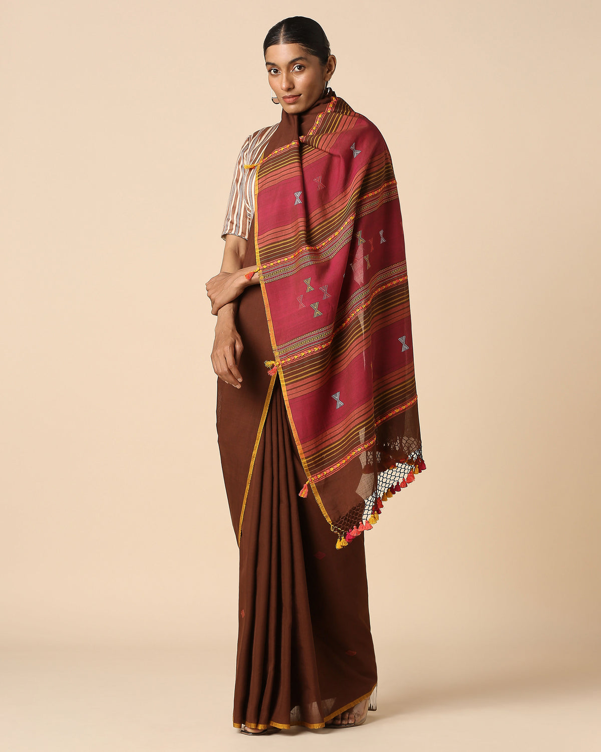 Mahir Bhujodi Extra Weft Cotton Saree