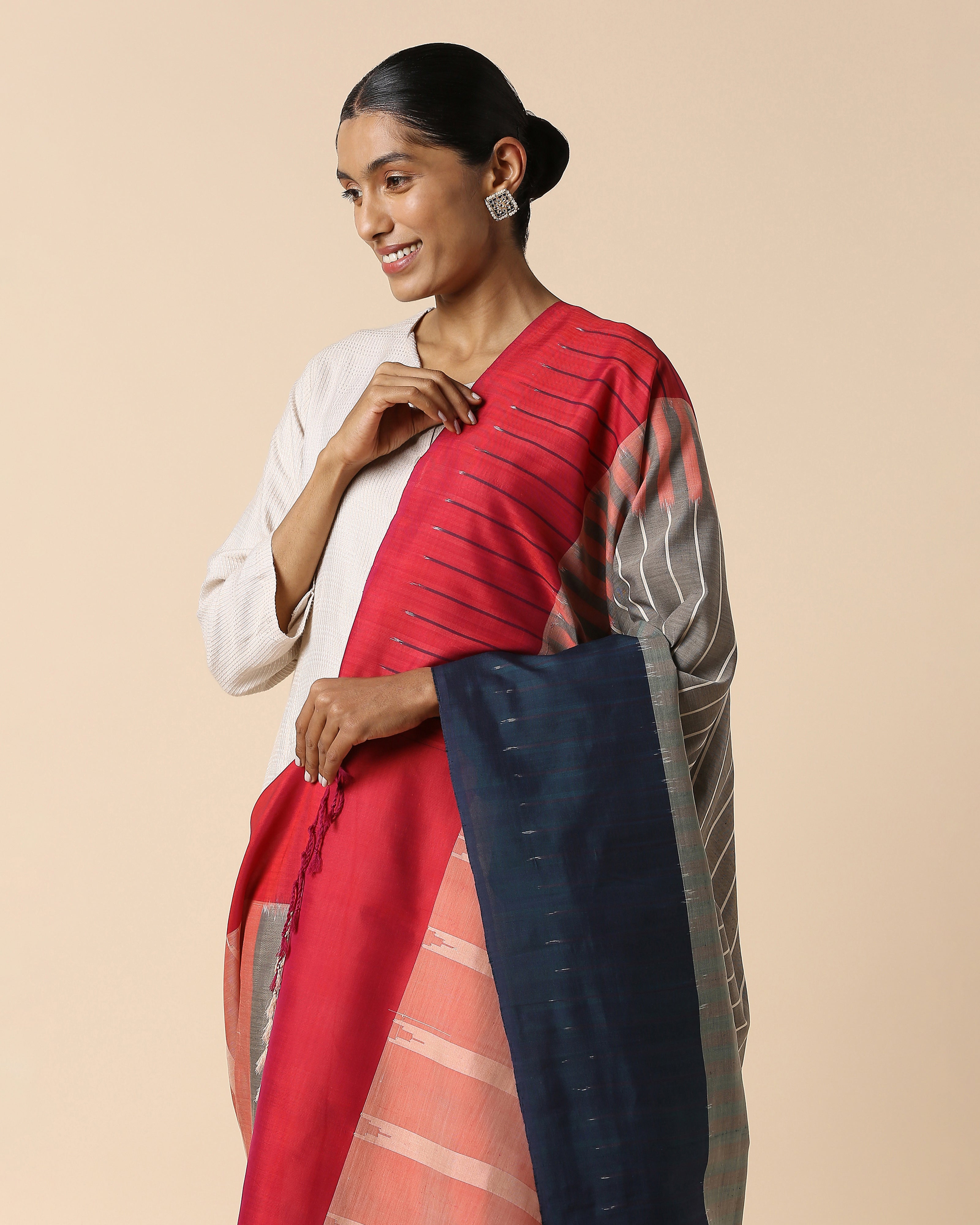 Averie Pochampally Weft Ikat Cotton Silk Dupatta