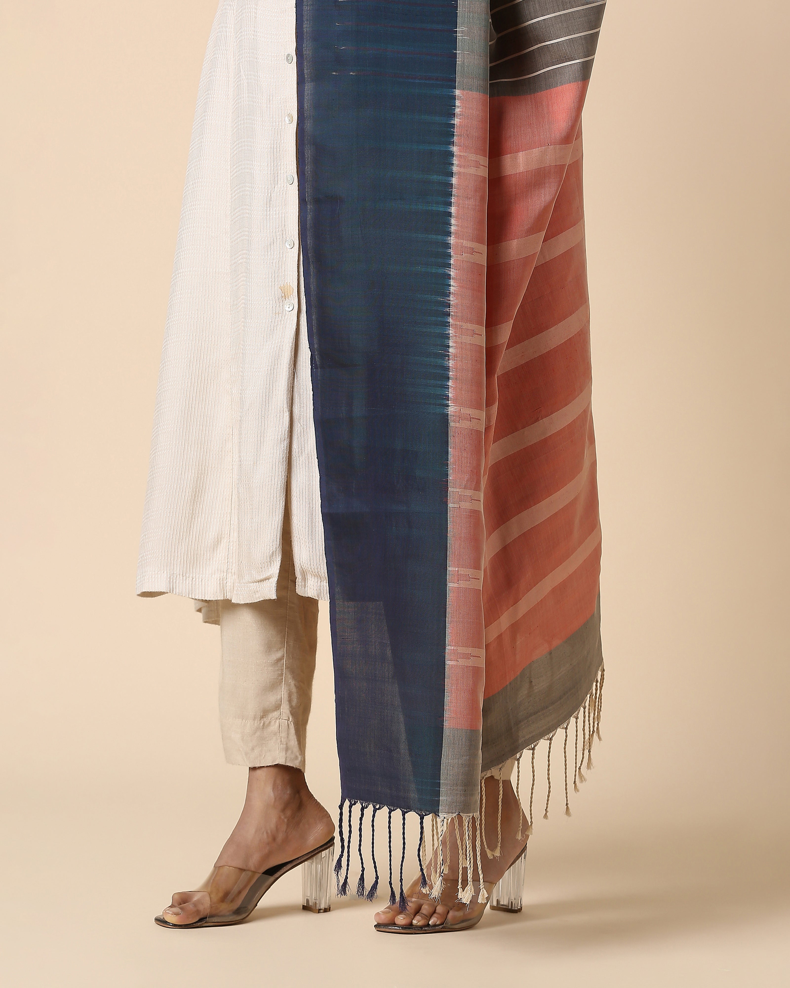 Averie Pochampally Weft Ikat Cotton Silk Dupatta