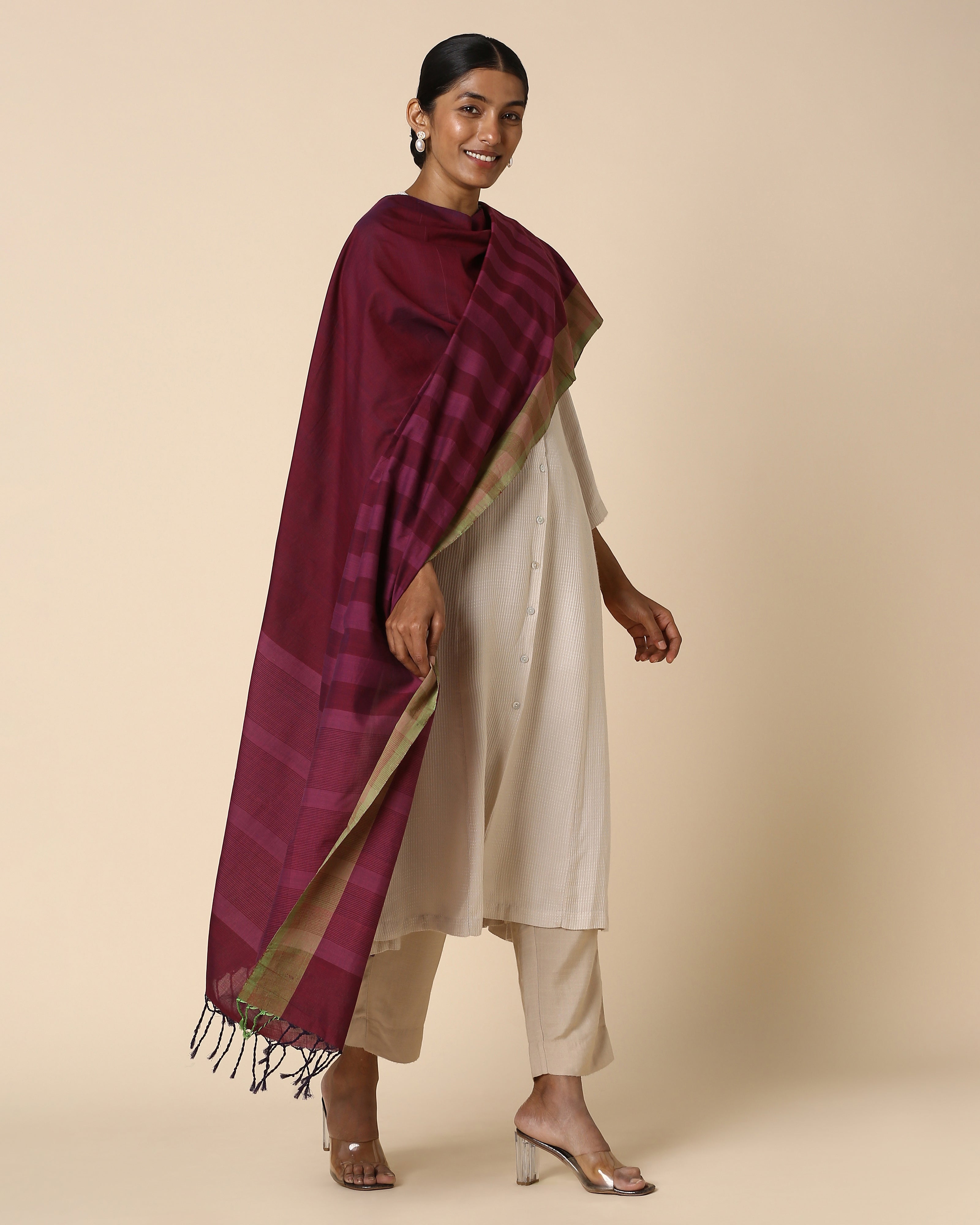 Bellona Pochampally Weft Ikat Cotton Dupatta