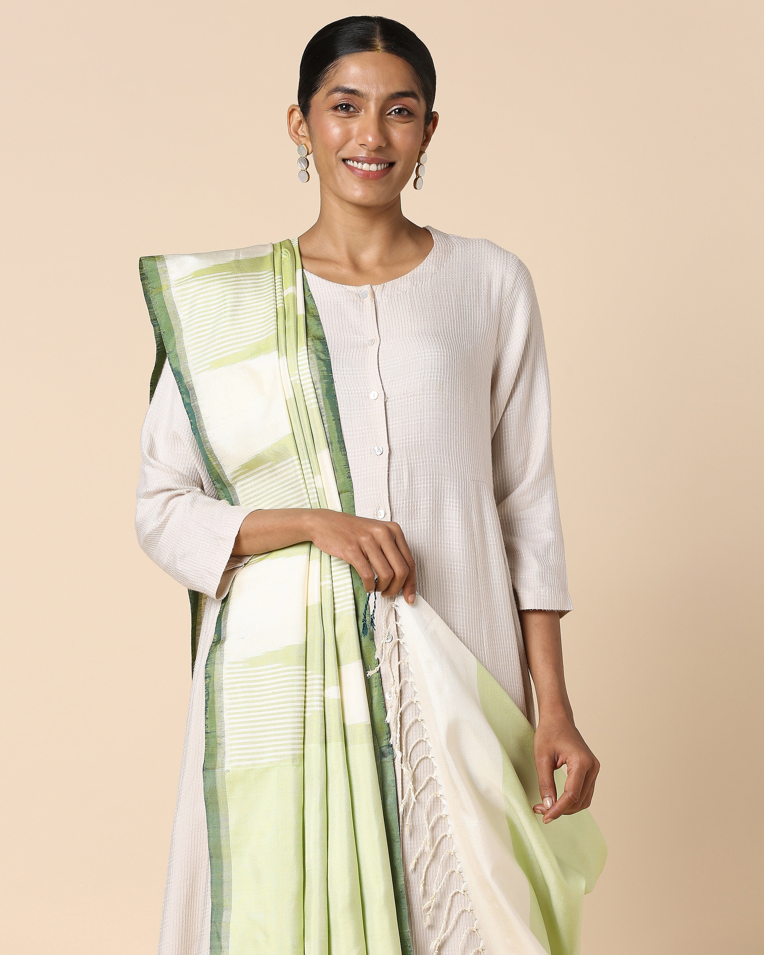 Golda Pochampally Weft Ikat Silk Dupatta