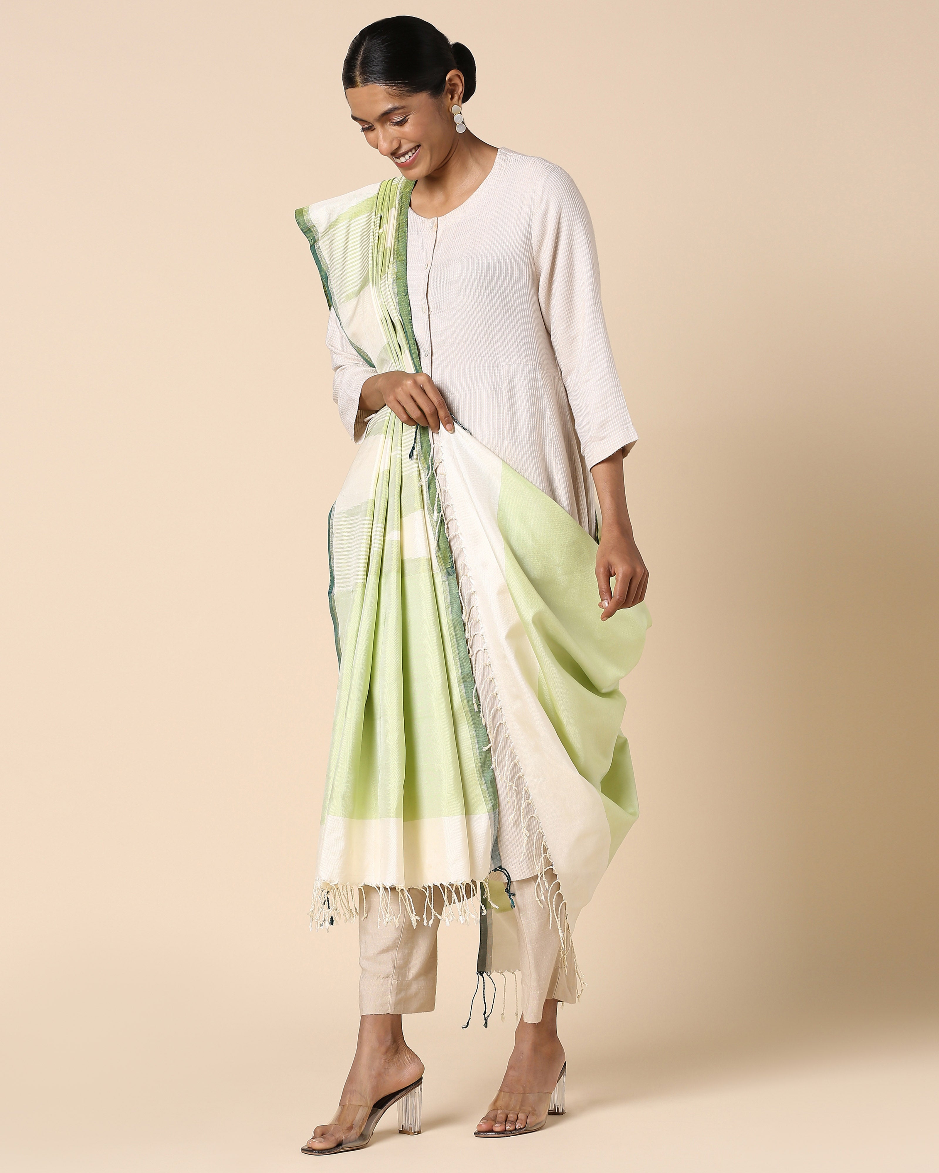 Golda Pochampally Weft Ikat Silk Dupatta