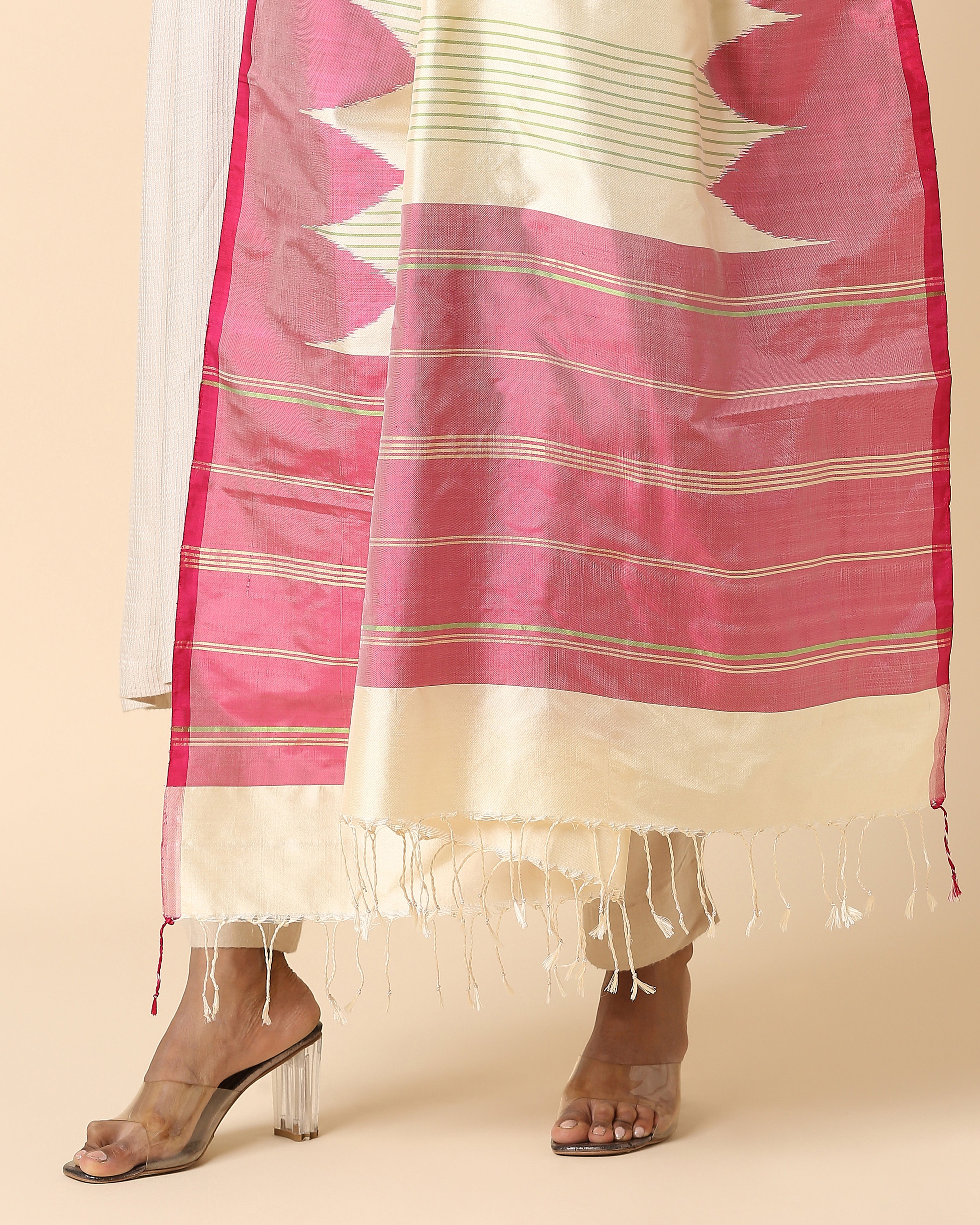 Mumtaz Pochampally Weft Ikat Silk Dupatta