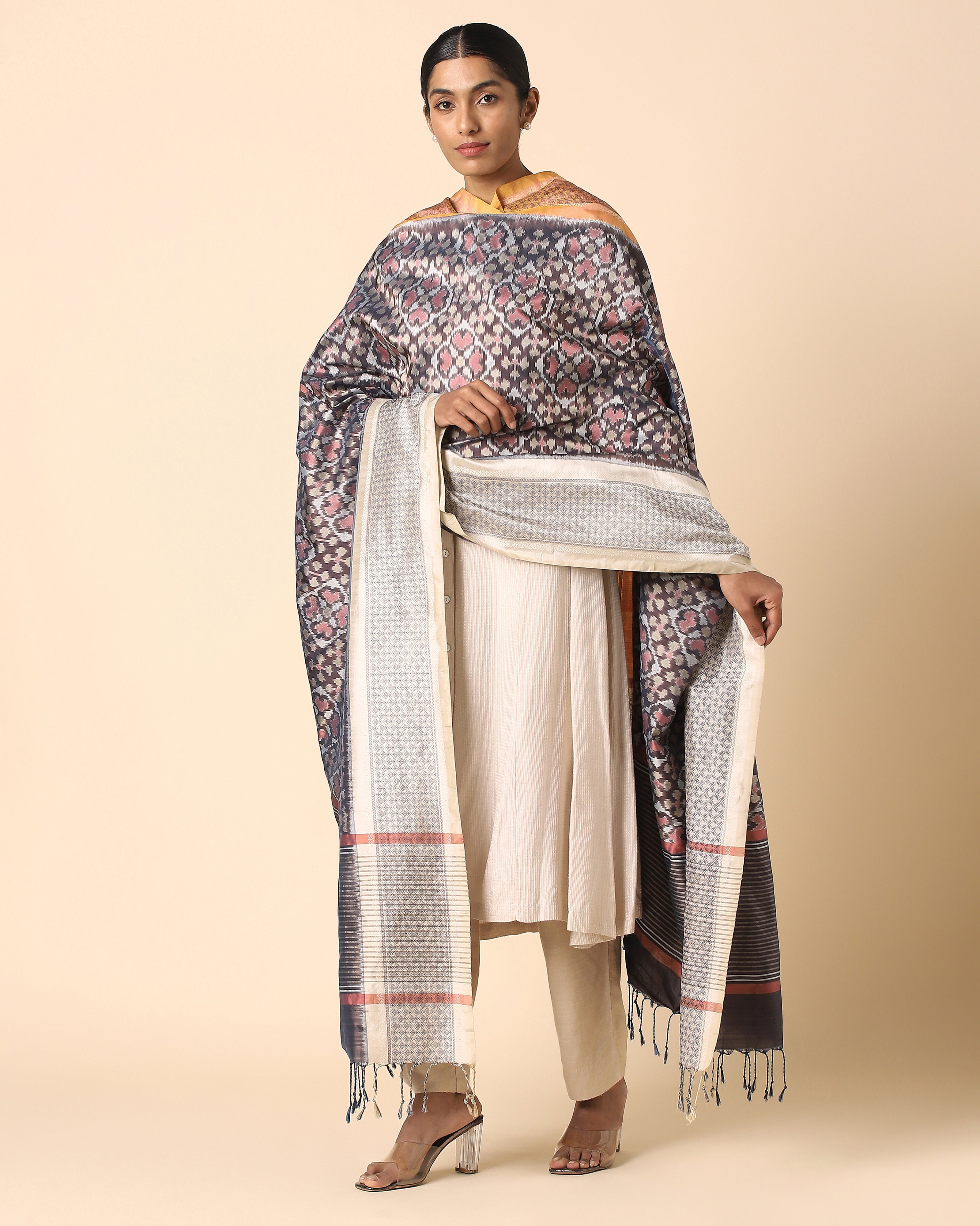 Lola Pochampally Weft Ikat Silk Dupatta