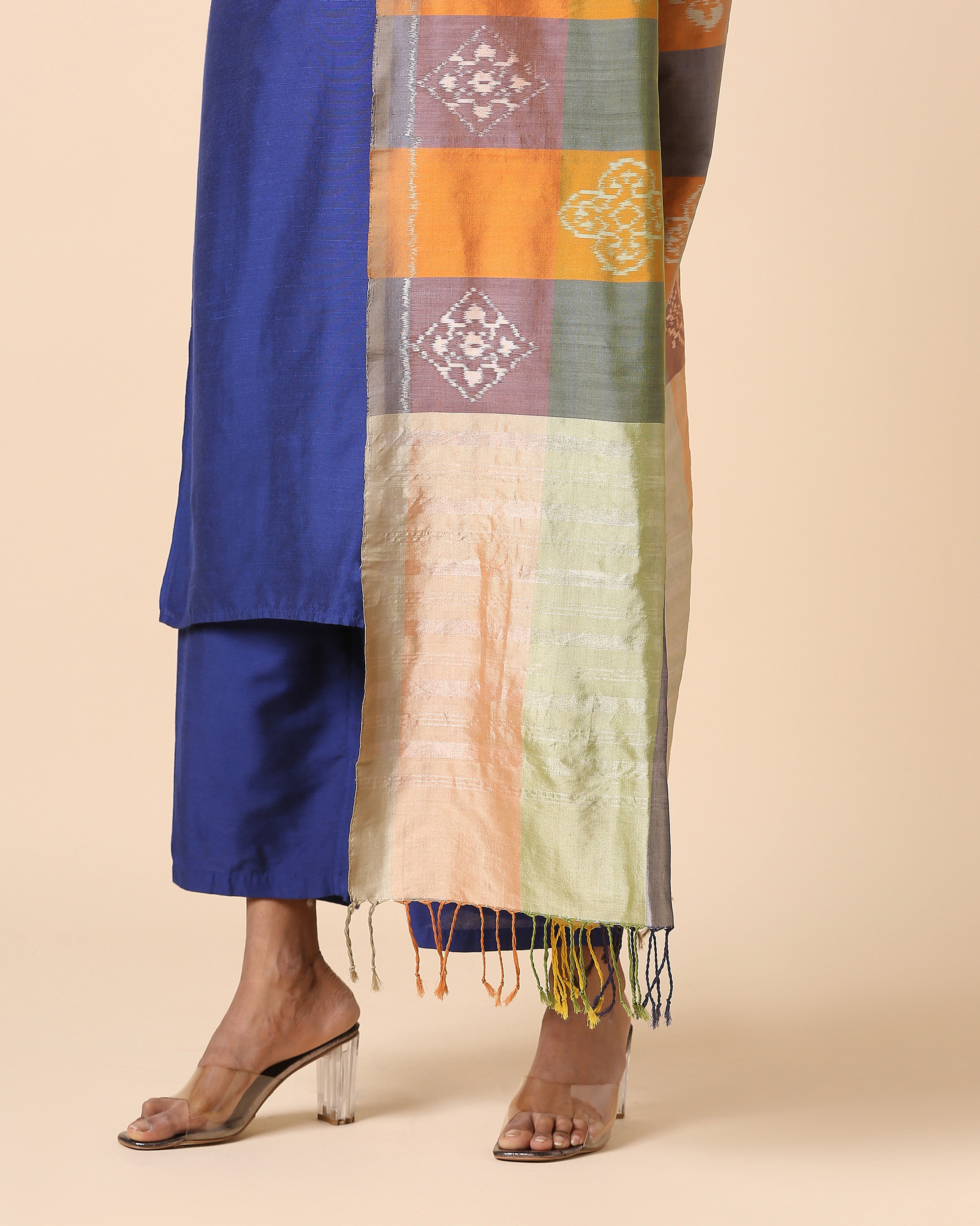 Punya Pochampally Weft Ikat Cotton Silk Dupatta