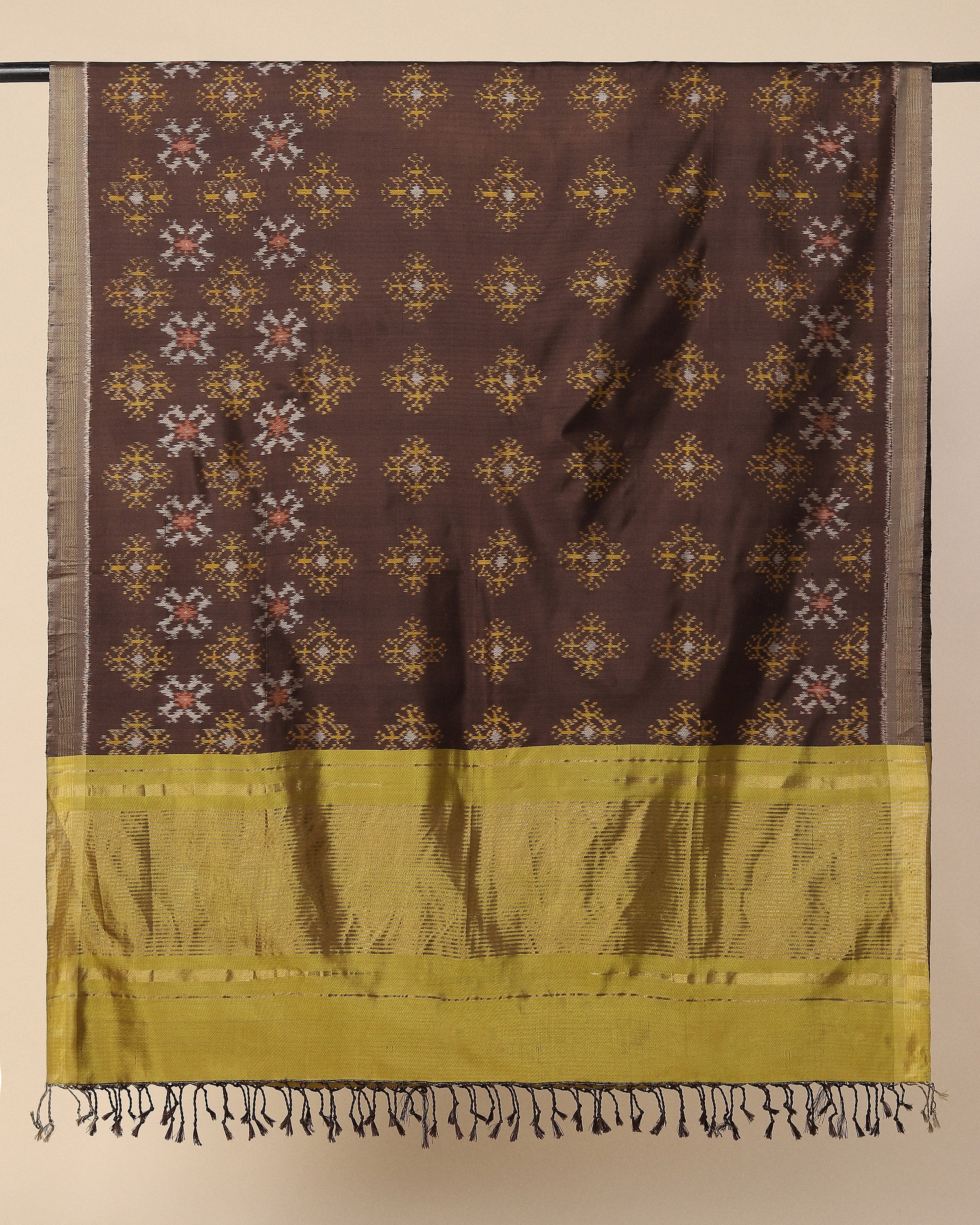 Krisha Pochampally Weft Ikat Silk Dupatta