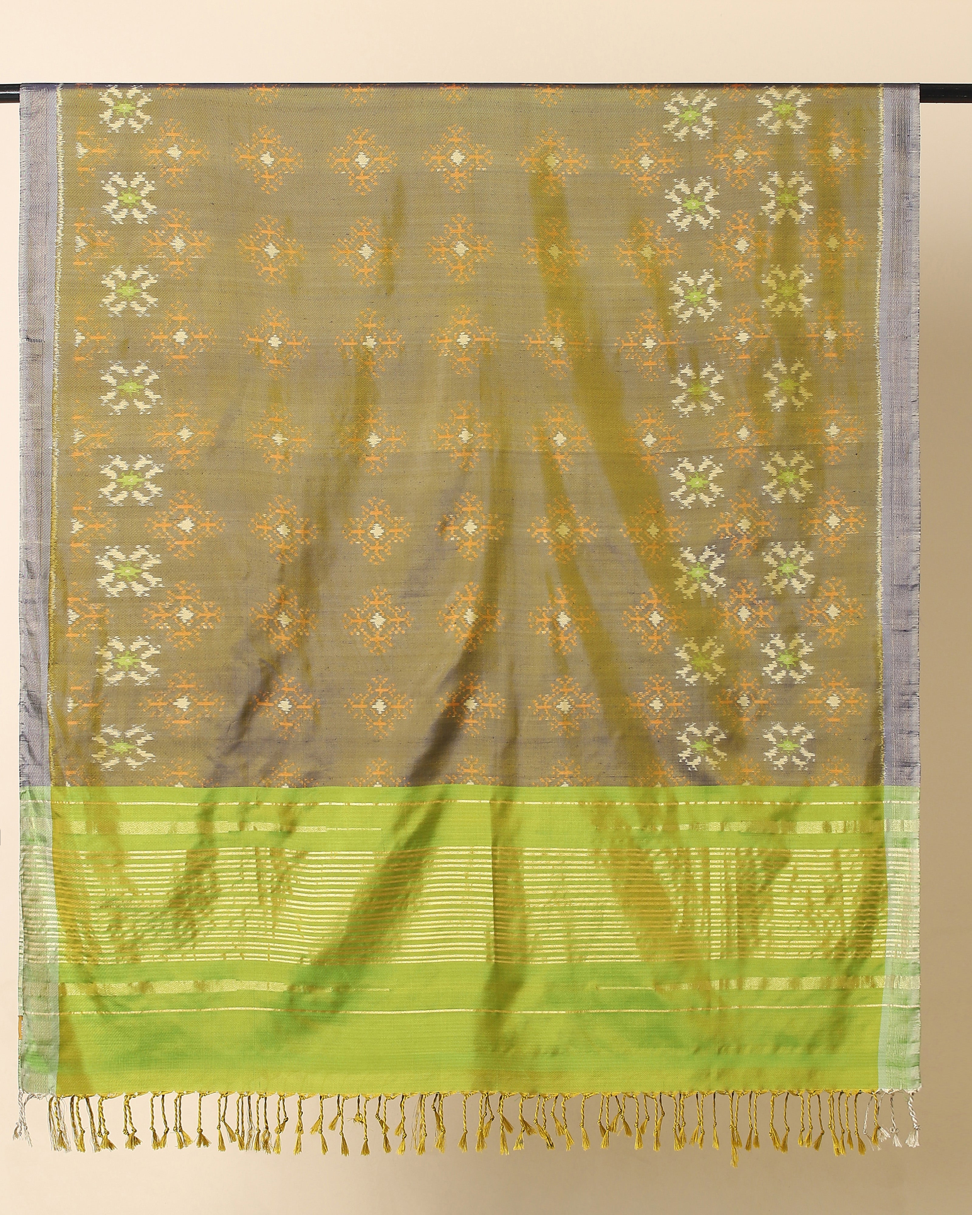 Krisha Pochampally Weft Ikat Silk Dupatta
