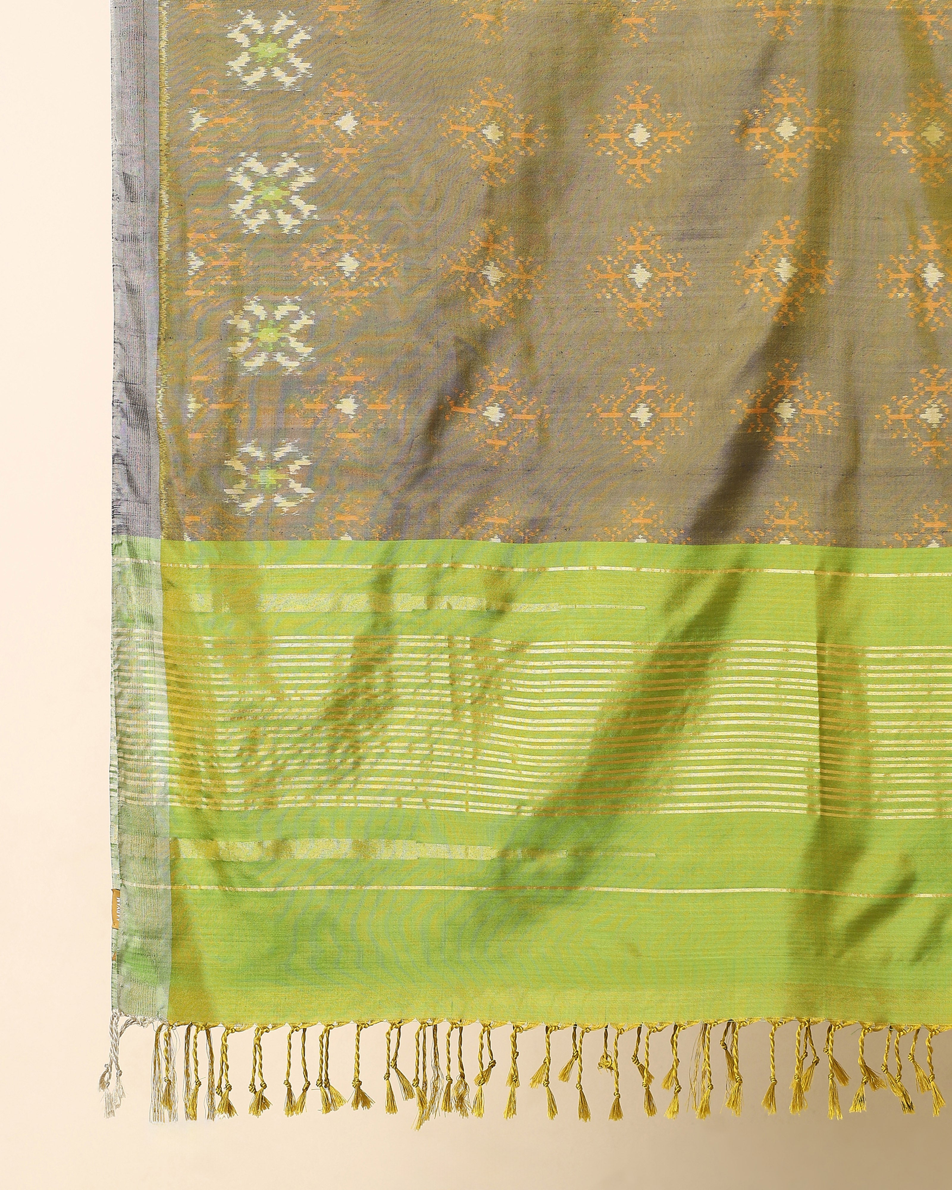Krisha Pochampally Weft Ikat Silk Dupatta