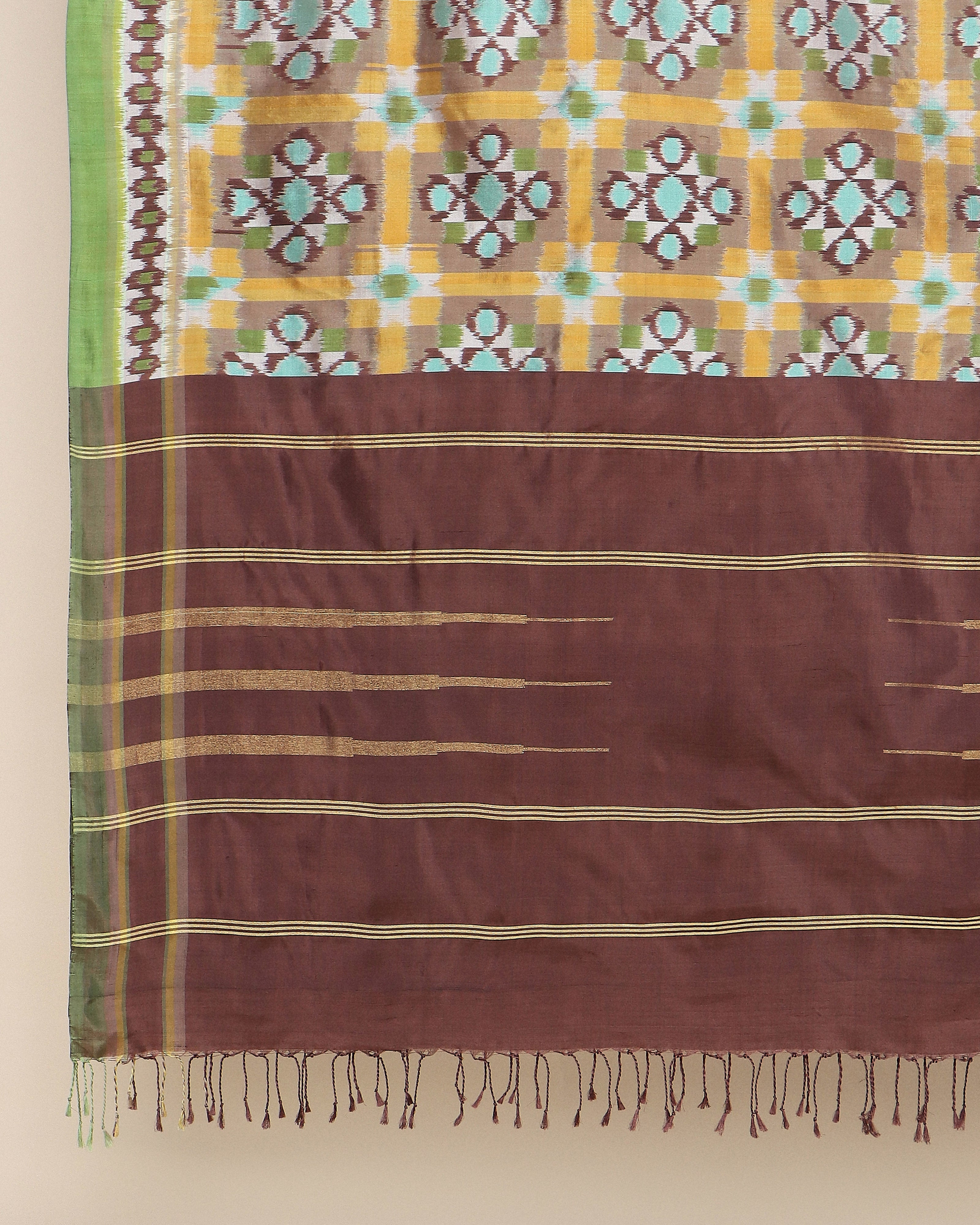 Anayra Pochampally Weft Ikat Silk Dupatta