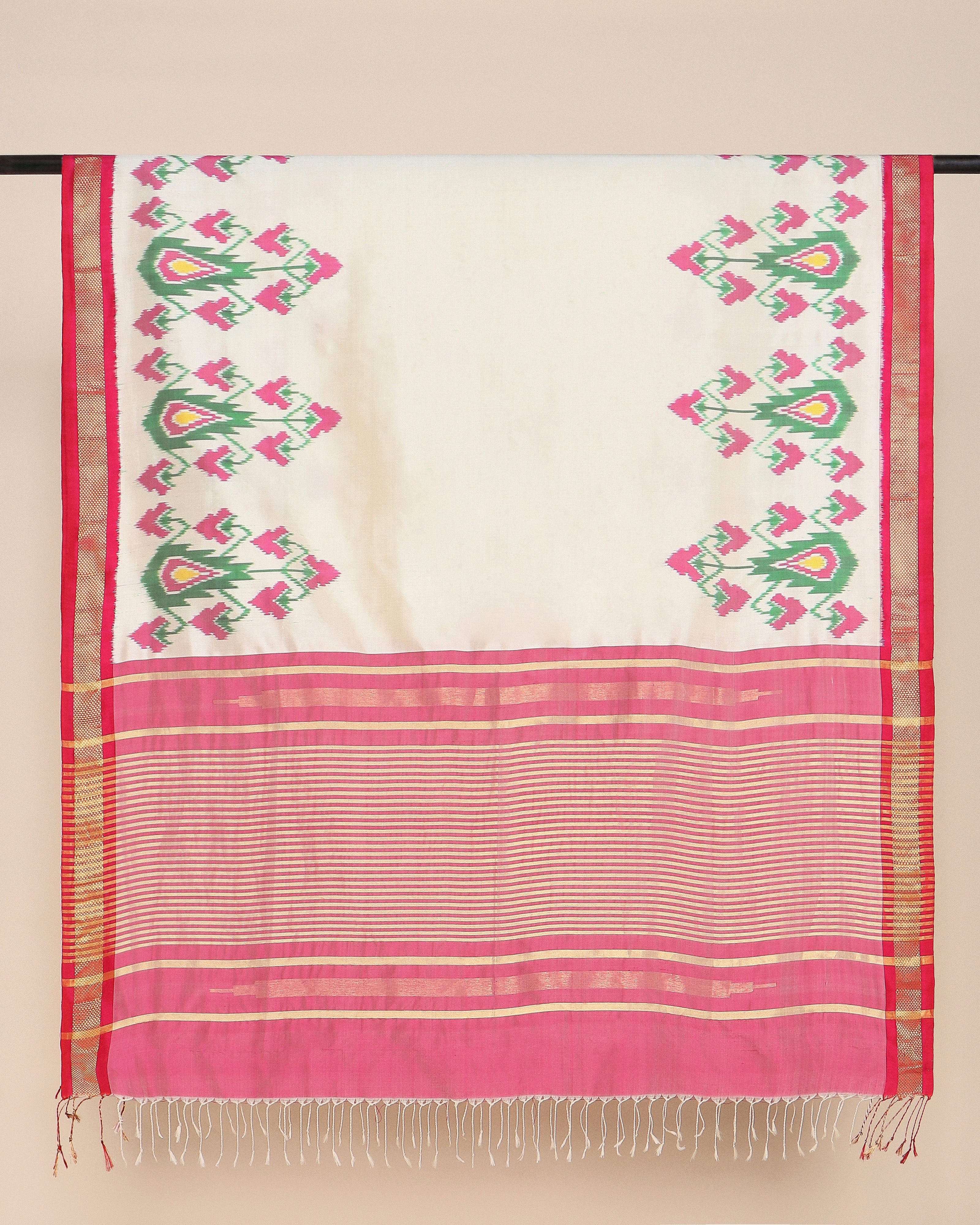 Jigna Pochampally Weft Ikat Silk Dupatta