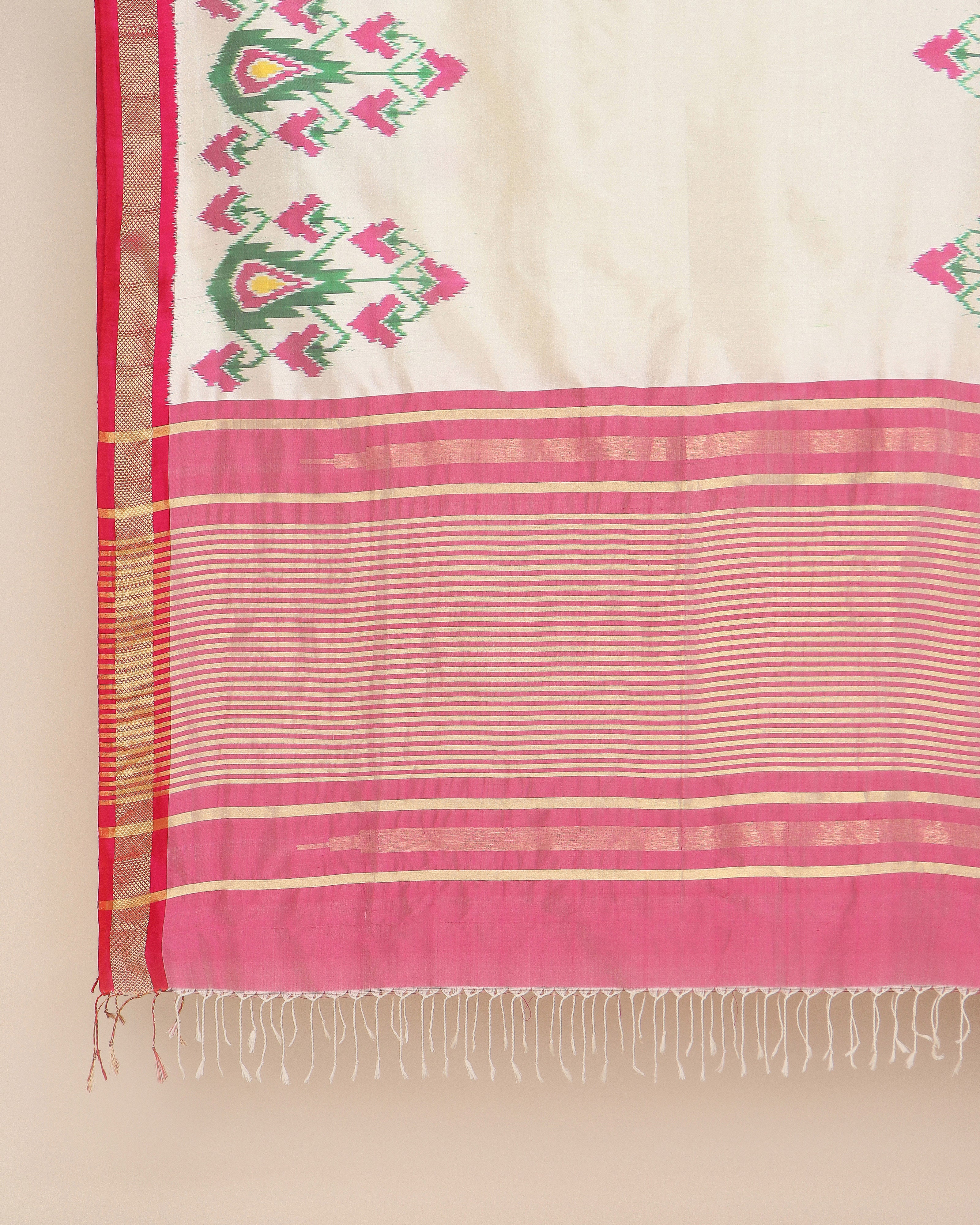 Jigna Pochampally Weft Ikat Silk Dupatta