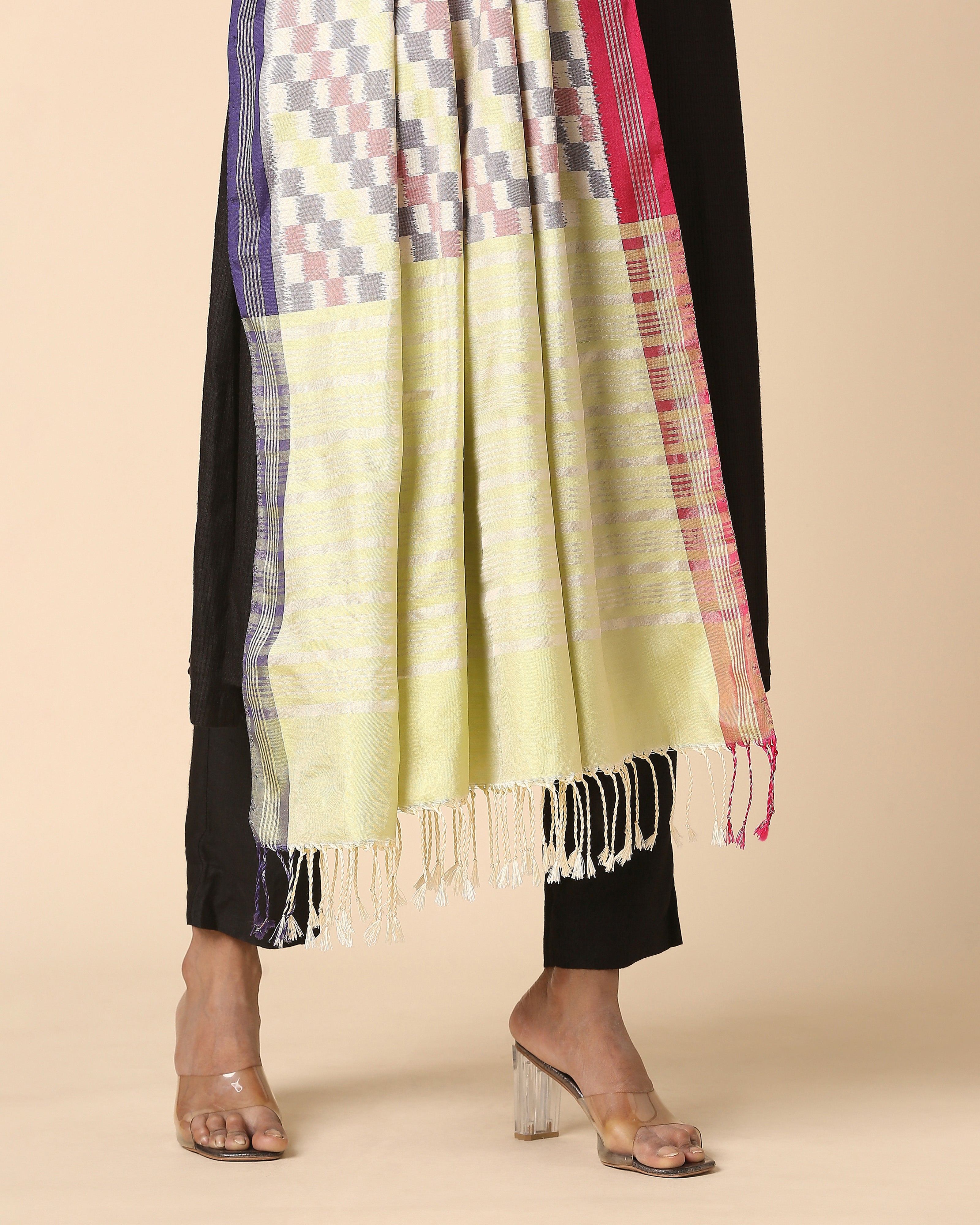 Aayana Pochampally Weft Ikat Silk Dupatta
