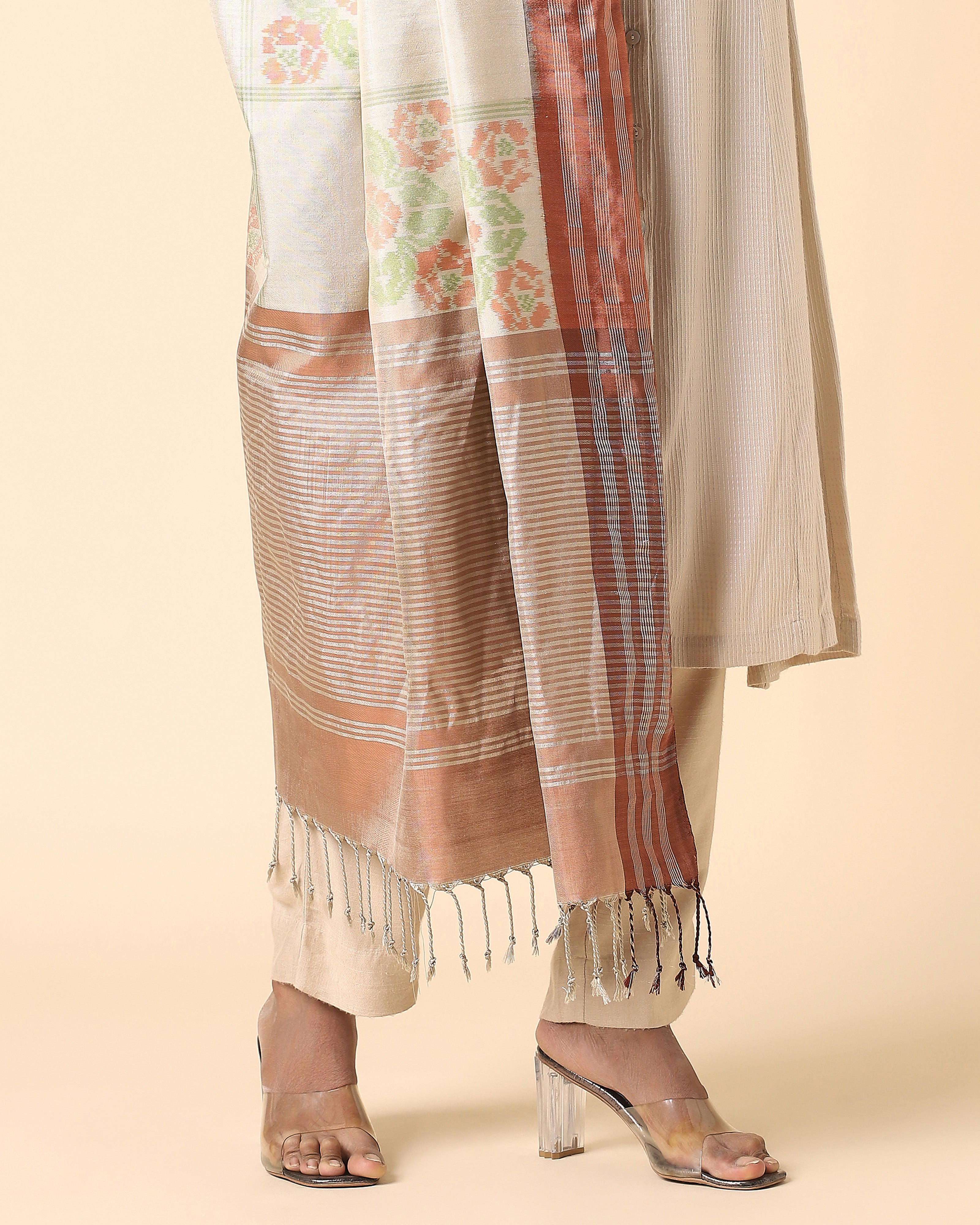 Meha Pochampally Weft Ikat Silk Dupatta