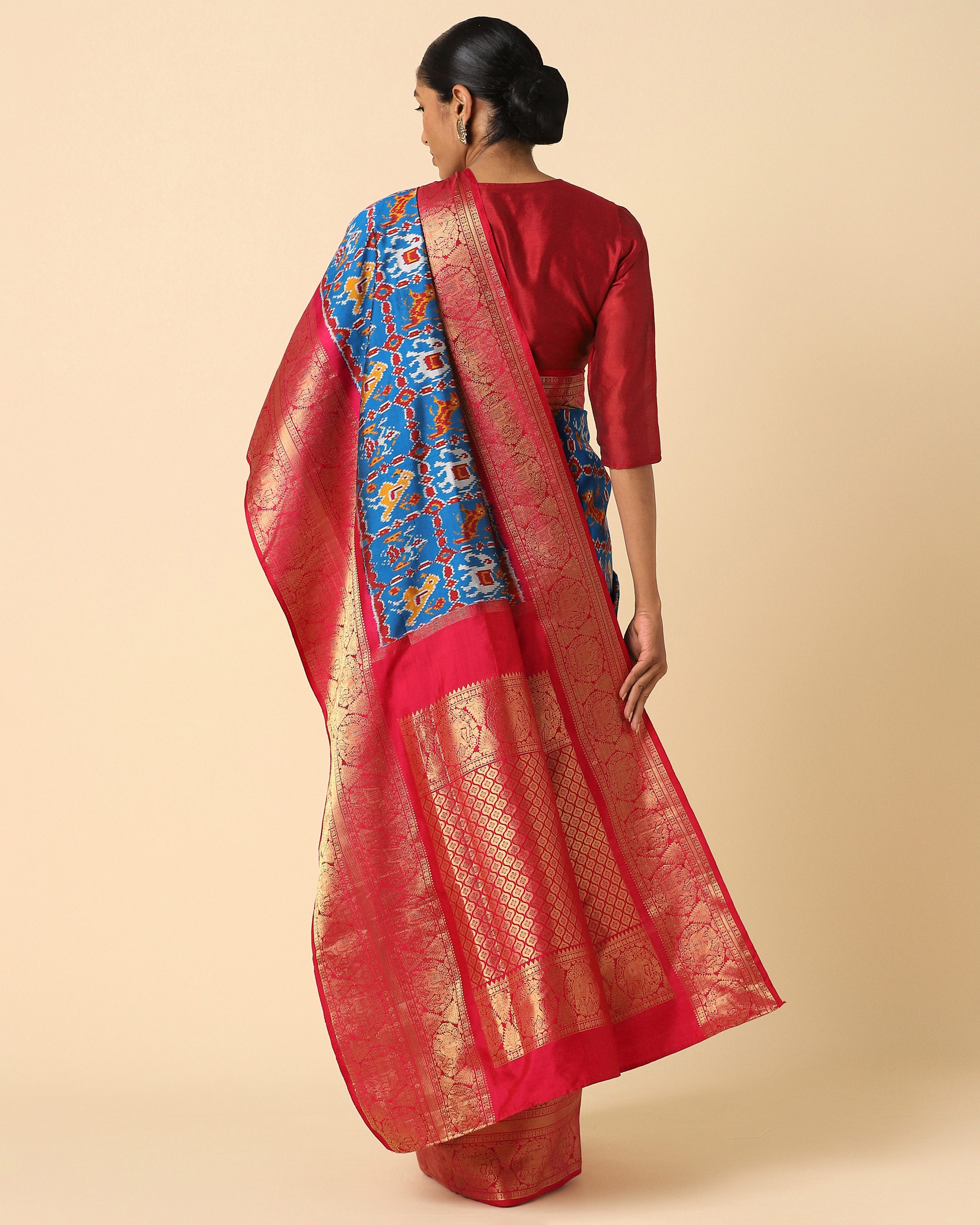 Aabroo Pochampally Weft Ikat Silk Saree
