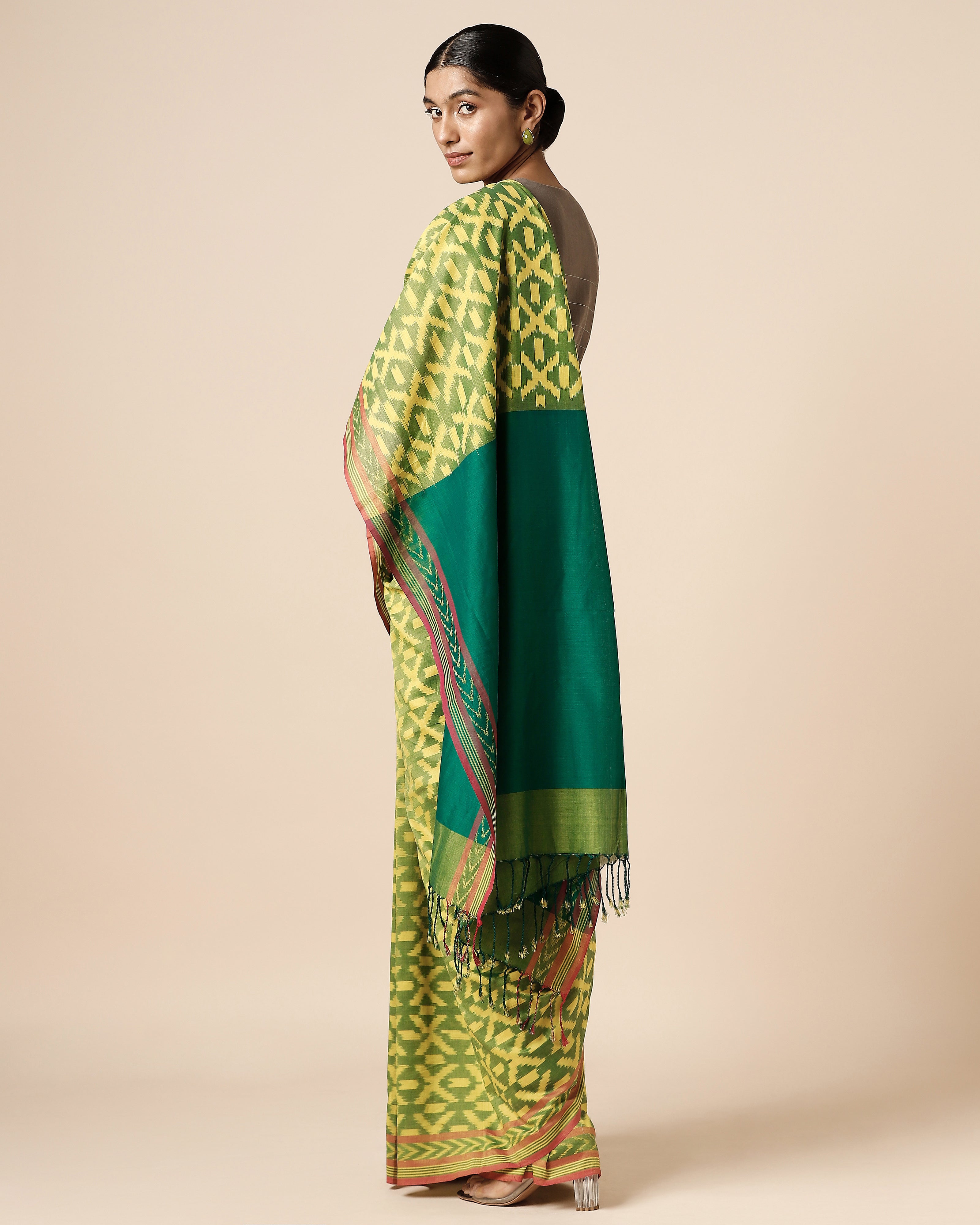 Basilia Pochampally Warp Ikat Cotton Saree