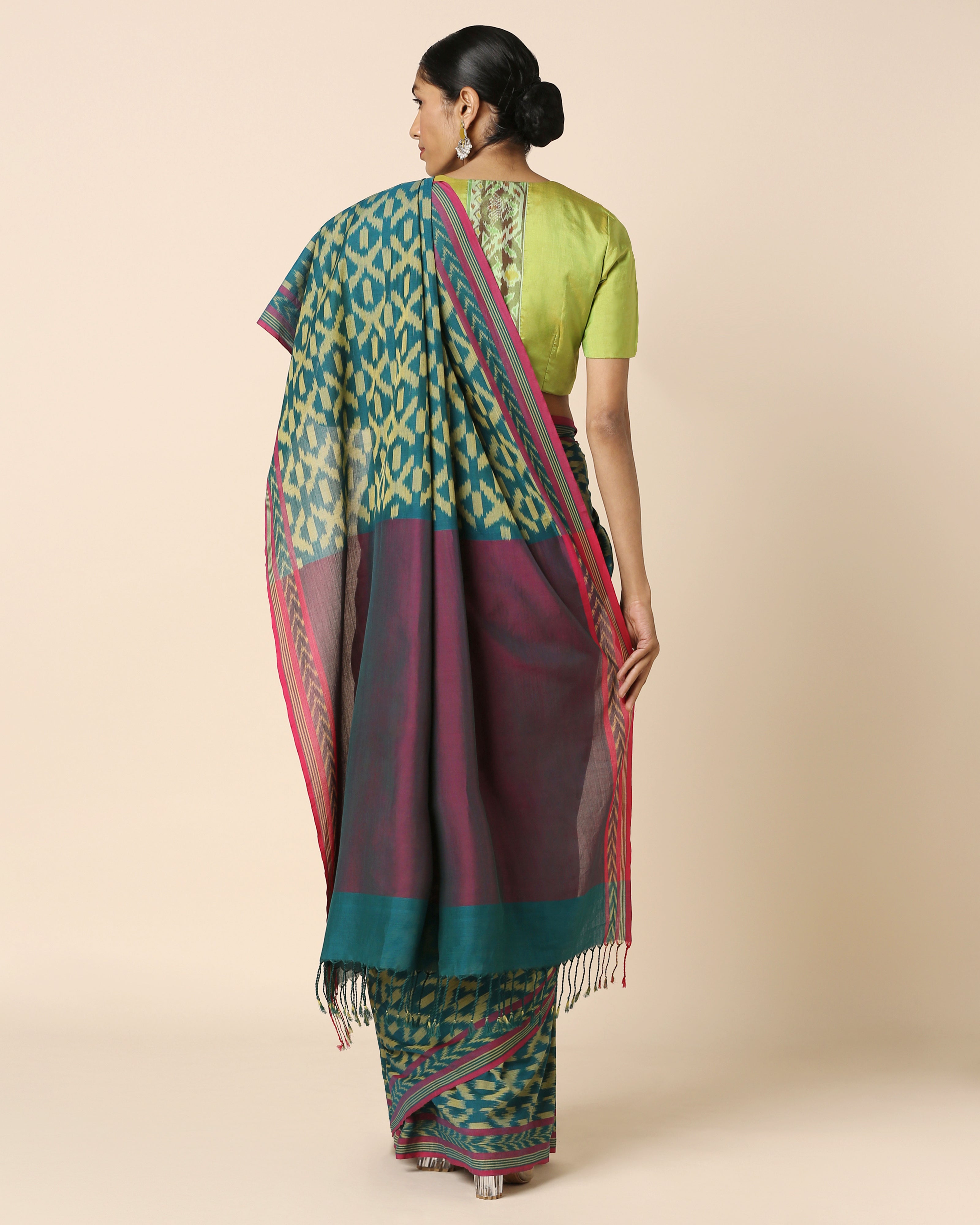 Basilia Pochampally Warp Ikat Cotton Saree