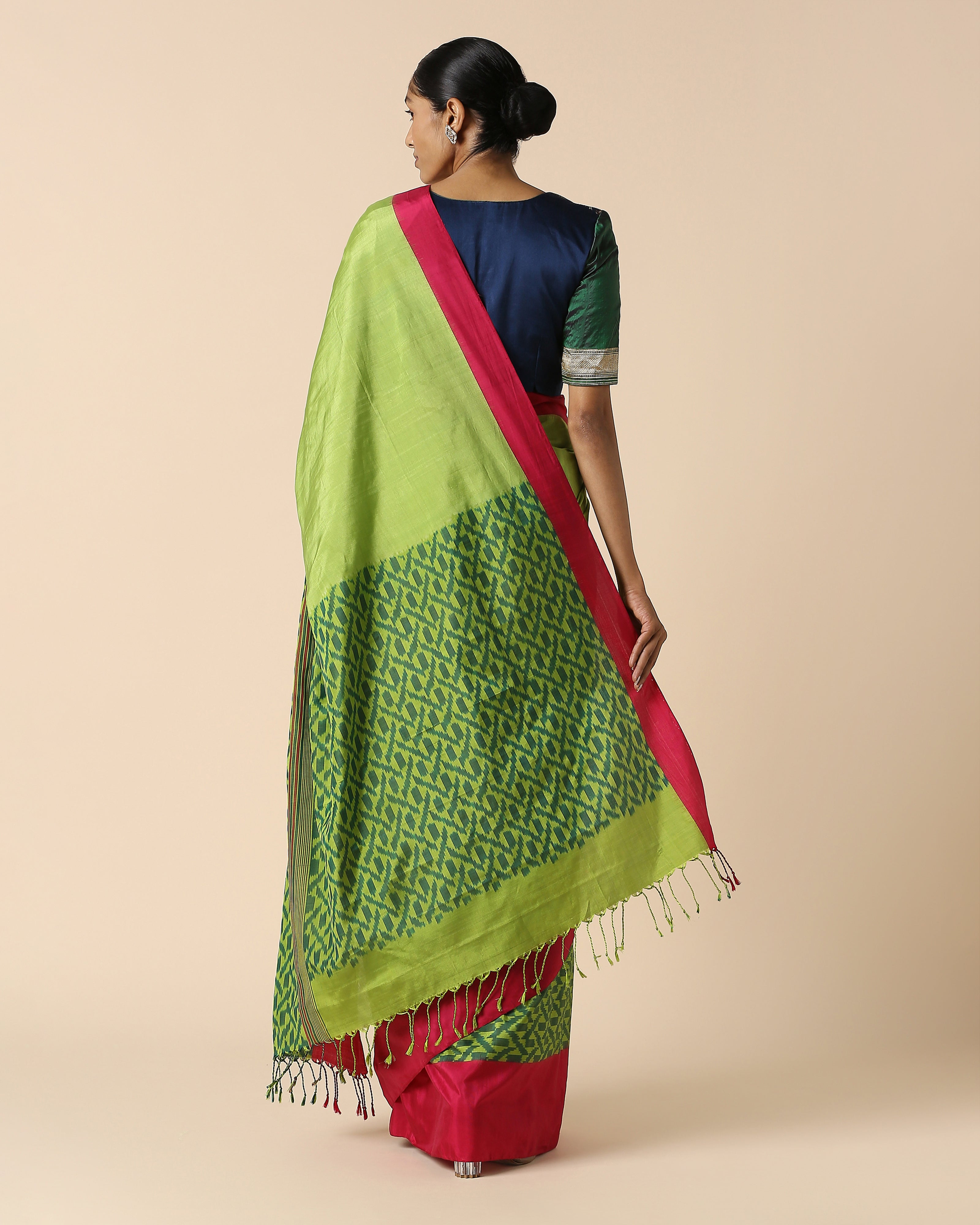 Cyra Pochampally Warp Ikat Cotton Saree