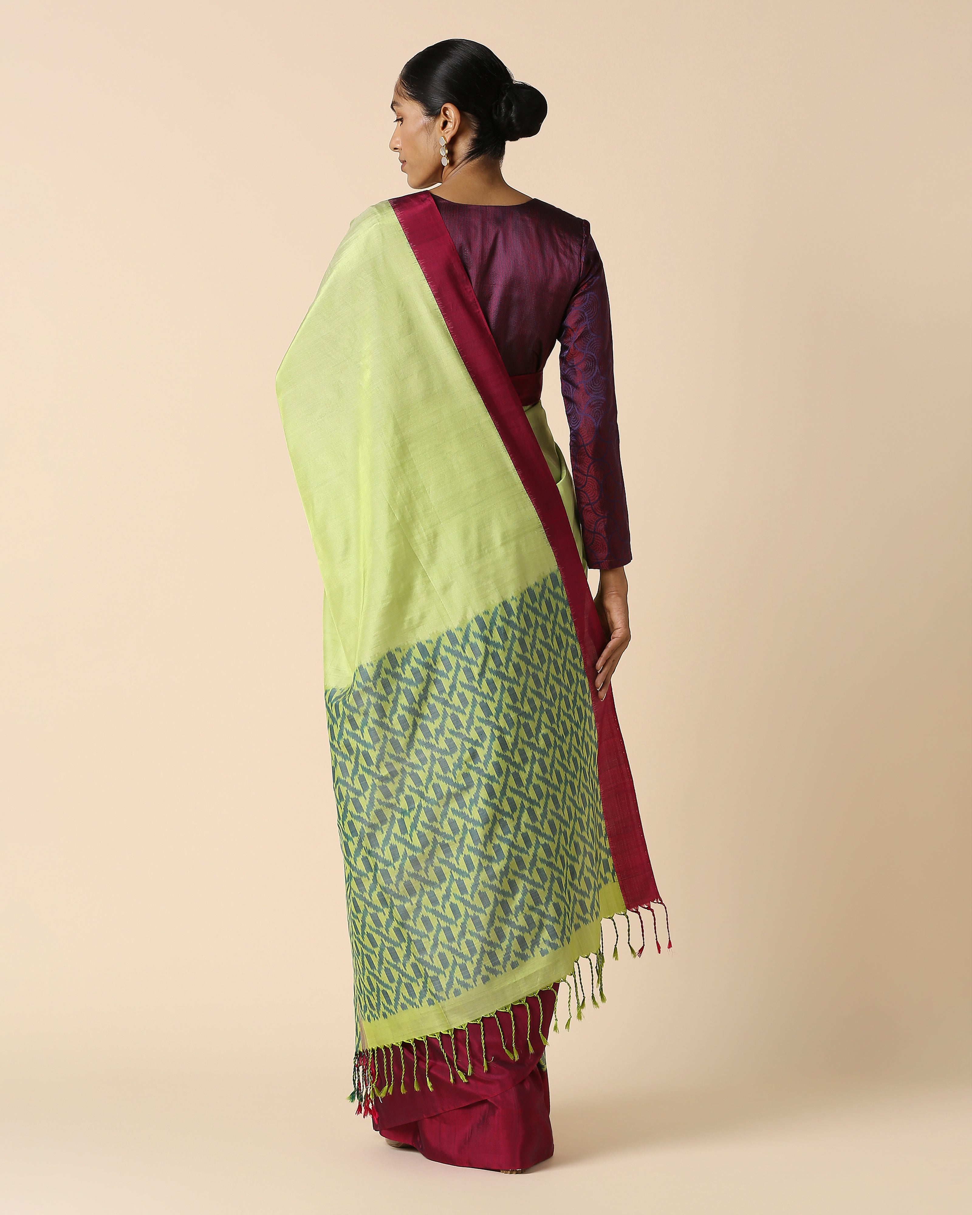 Cyra Pochampally Warp Ikat Cotton Saree