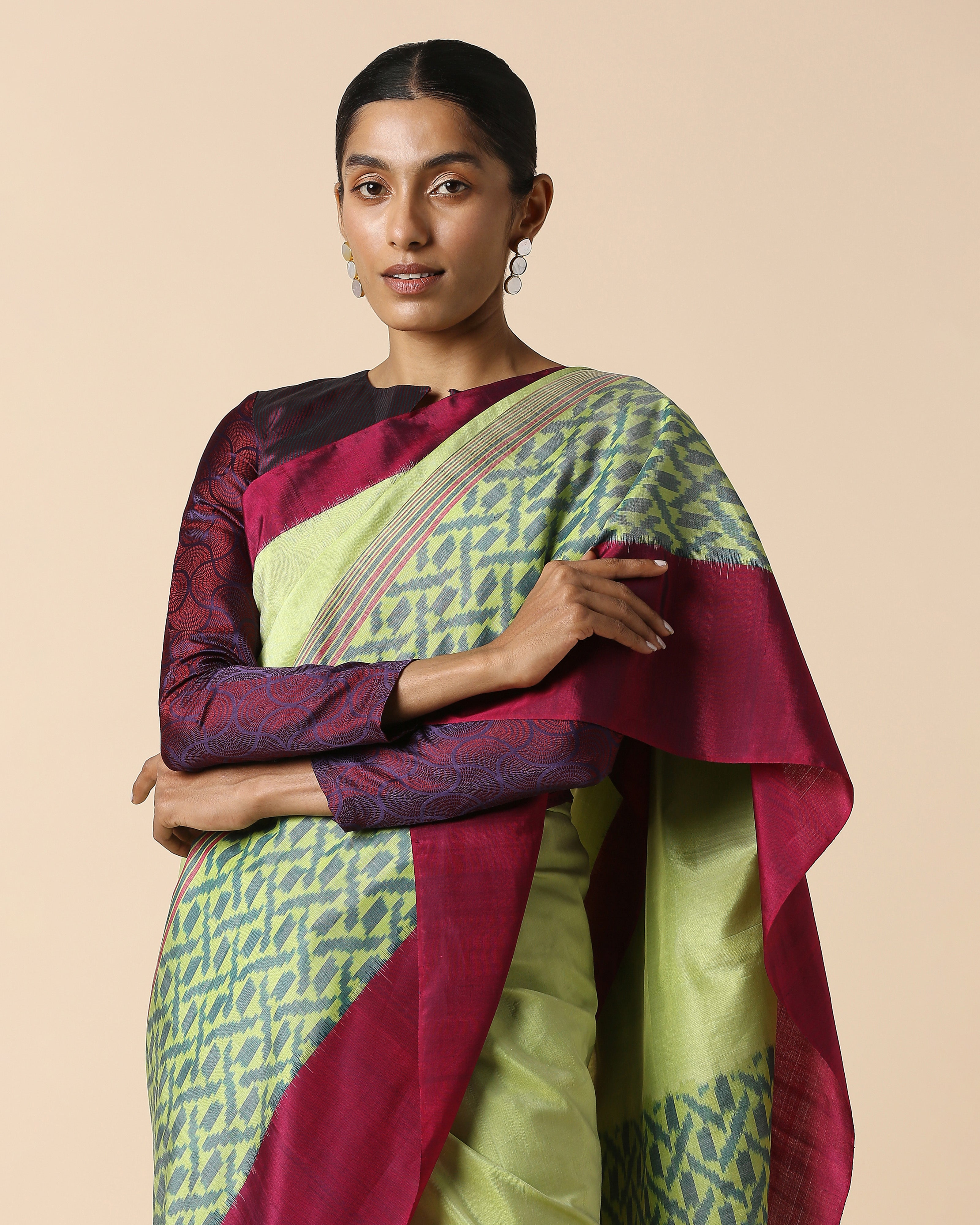 Cyra Pochampally Warp Ikat Cotton Saree