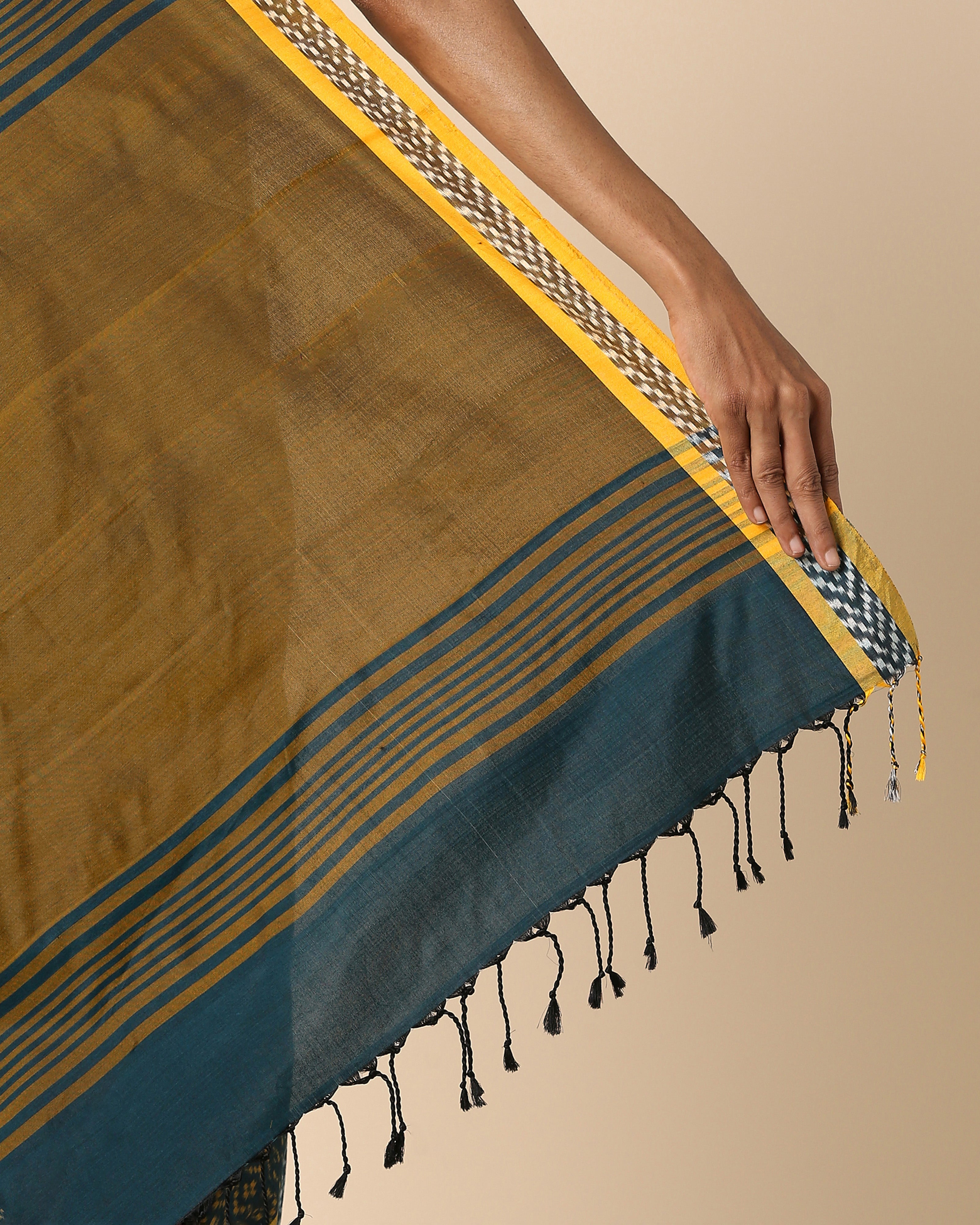 Damaris Pochampally Warp Ikat Cotton Saree
