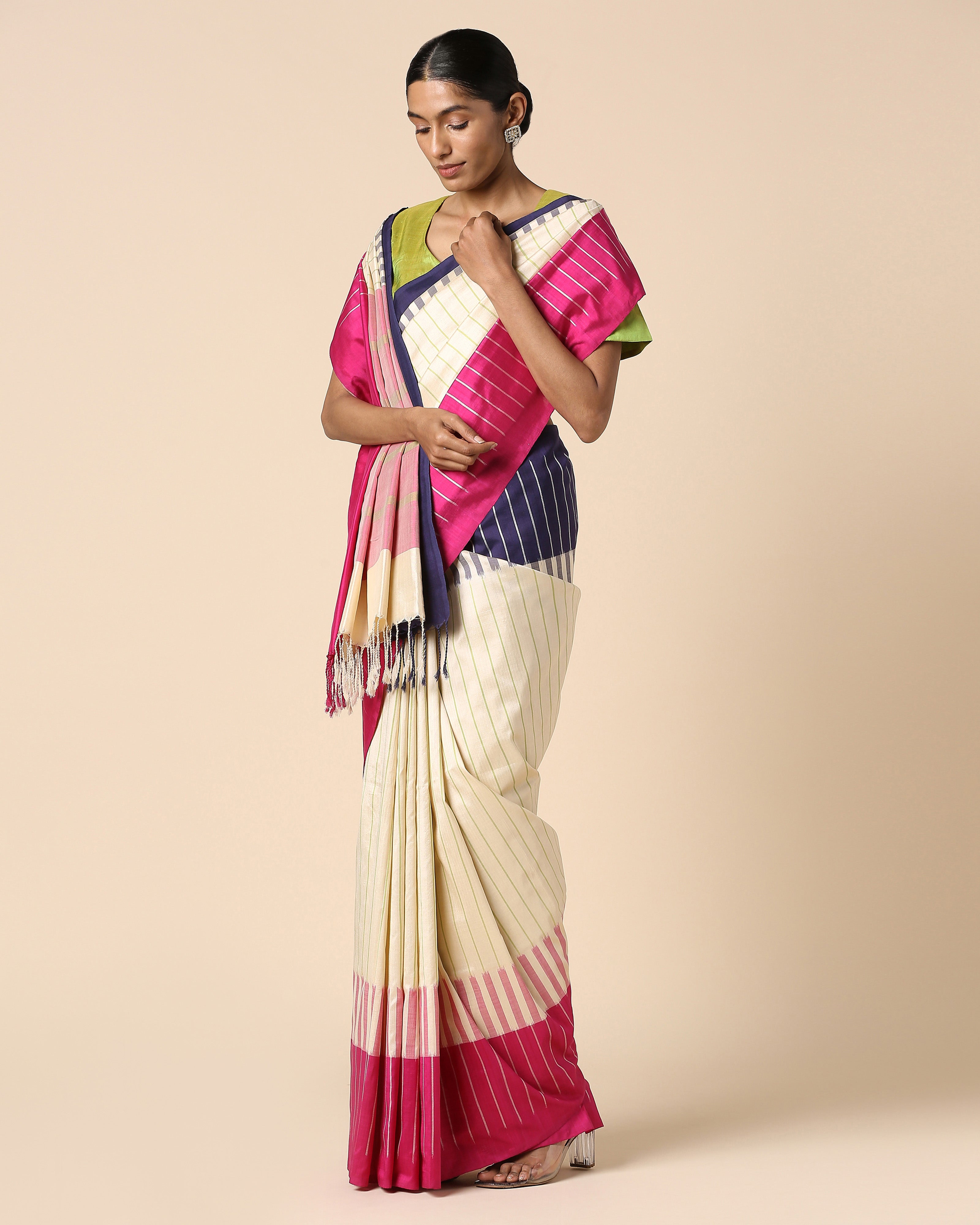 Averie Pochampally Weft Ikat Cotton Silk Saree