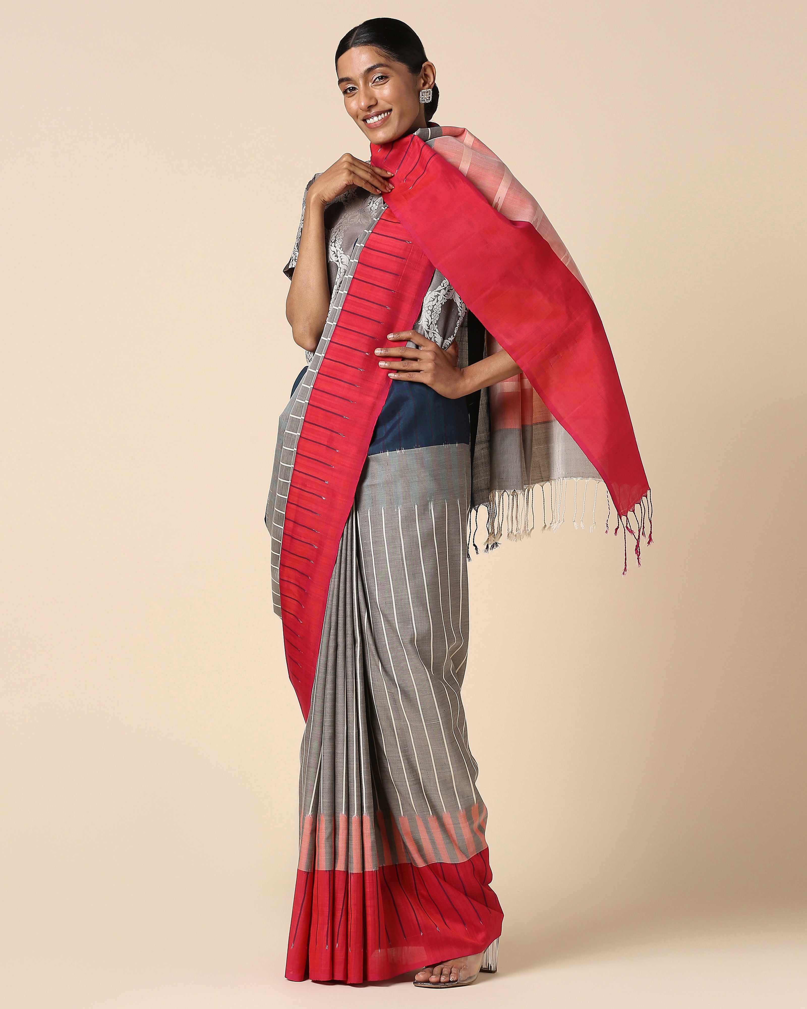 Averie Pochampally Weft Ikat Cotton Silk Saree