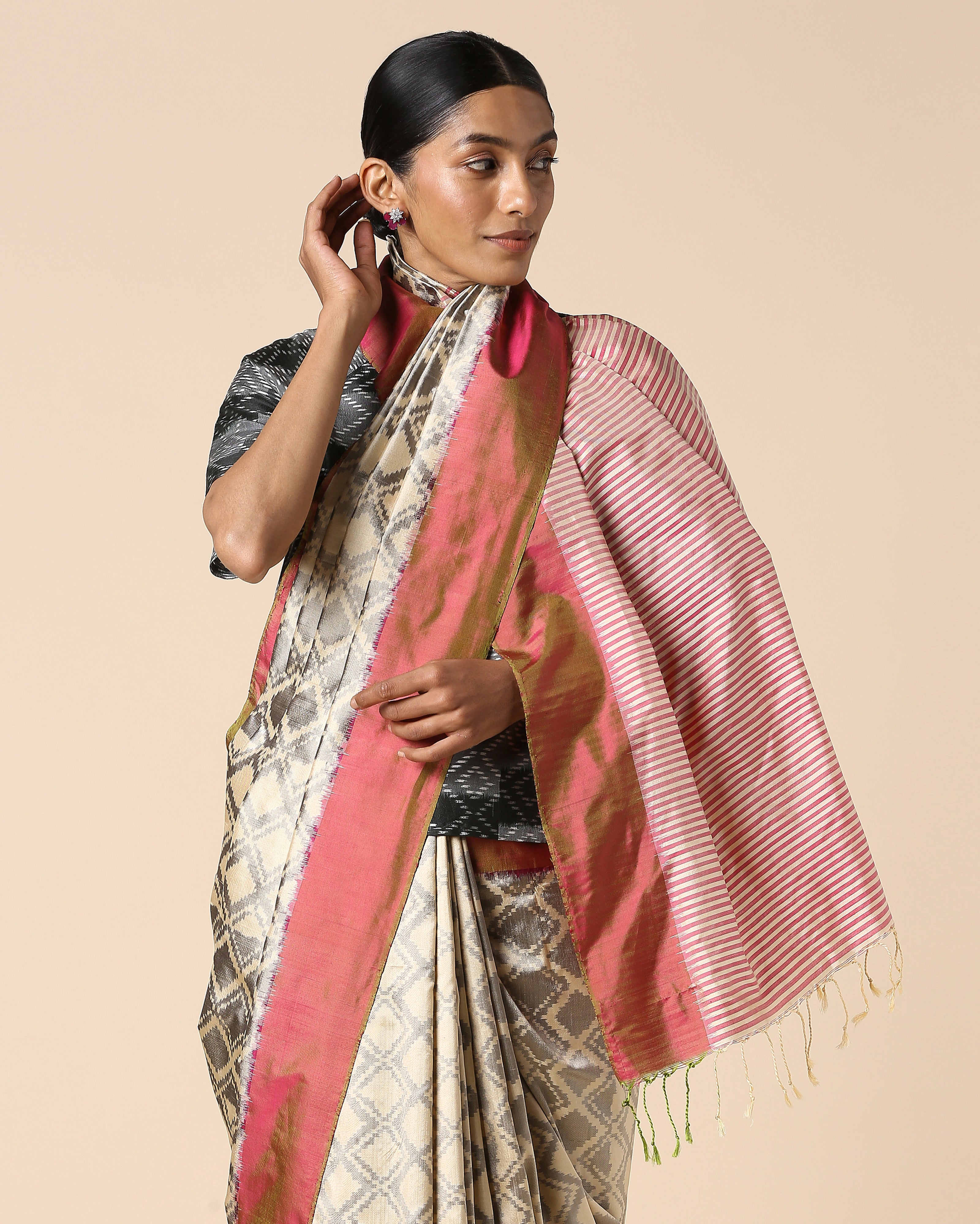 Briseis Pochampally Warp Ikat Silk Saree