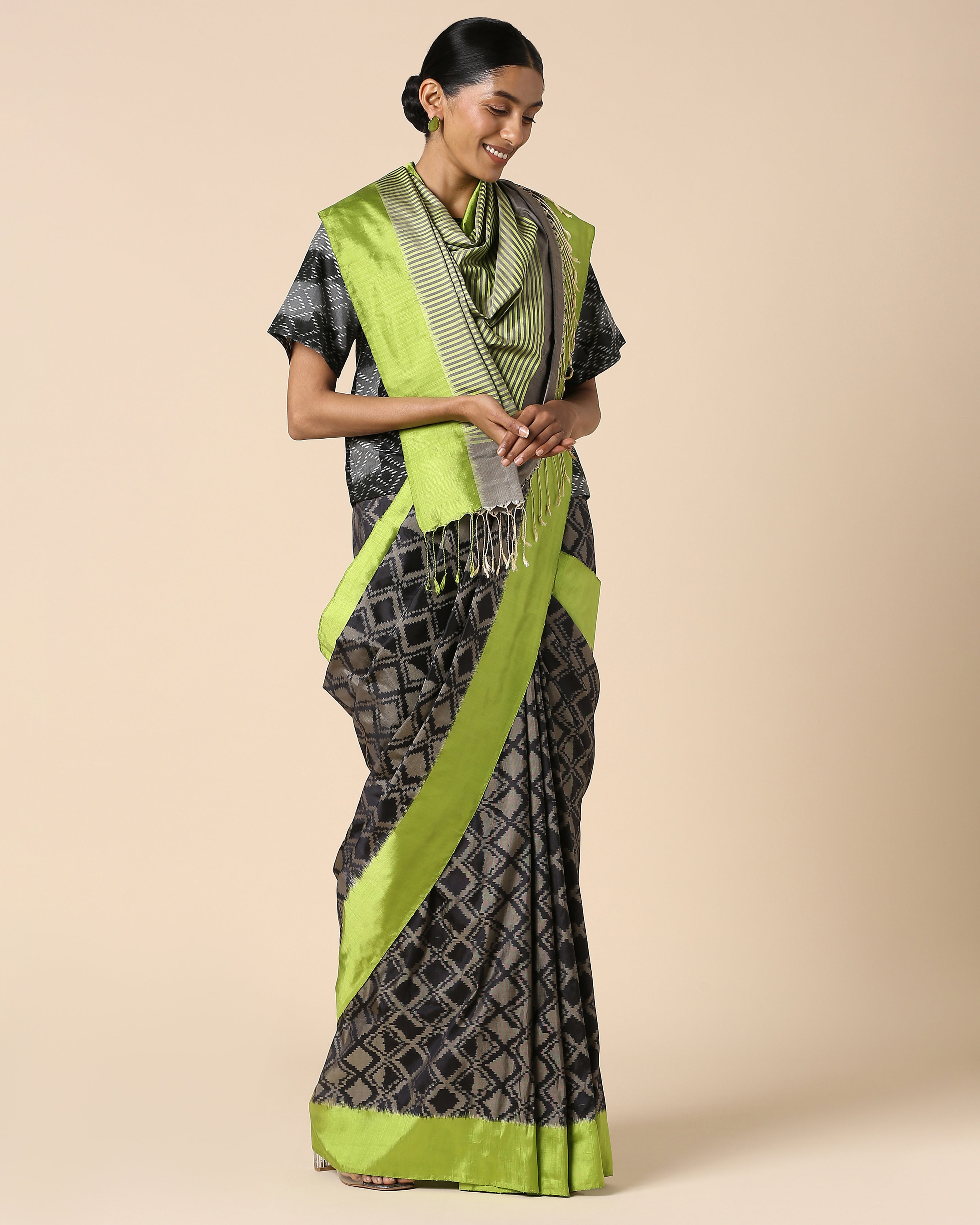 Briseis Pochampally Warp Ikat Silk Saree