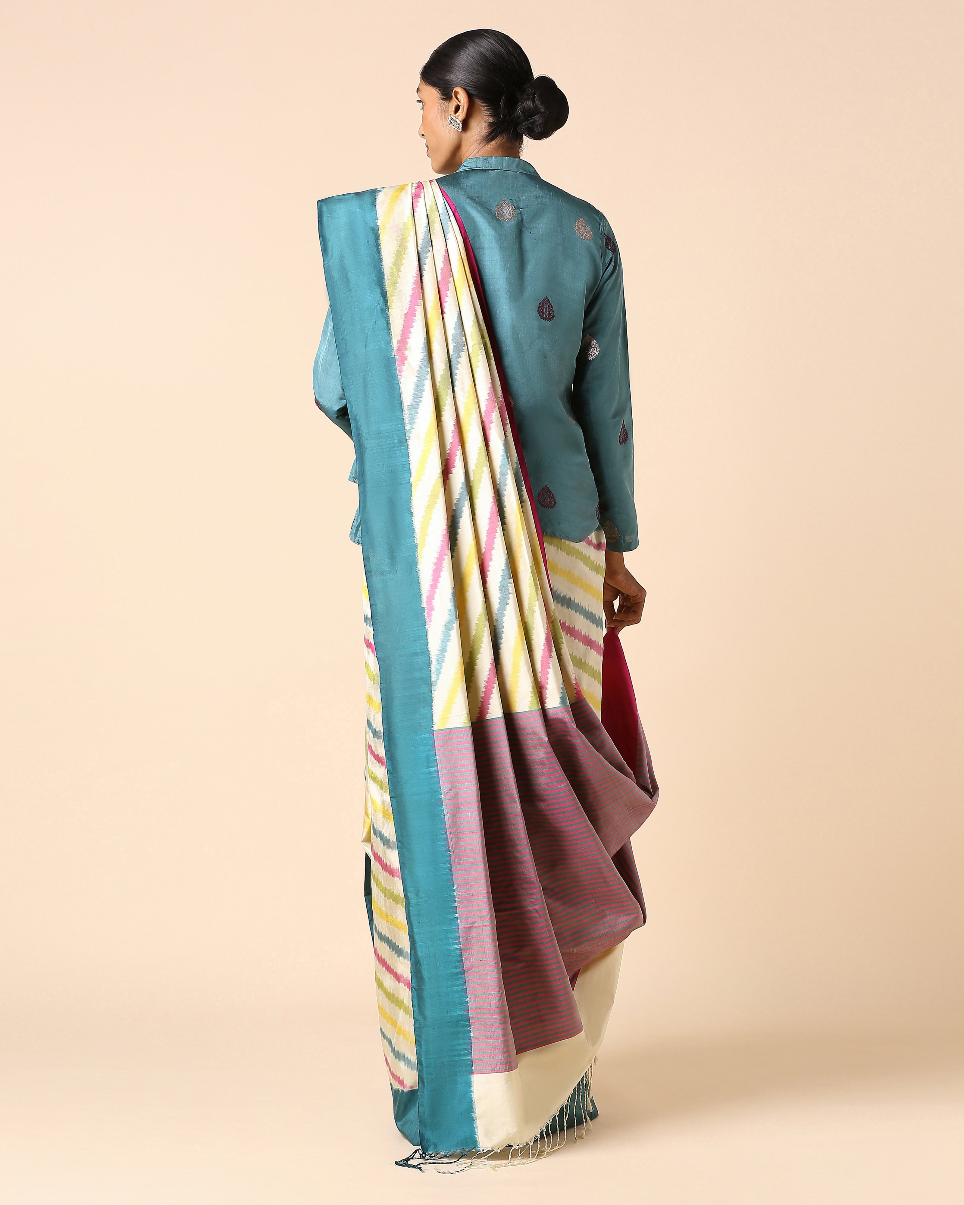Davina Pochampally Weft Ikat Silk Saree