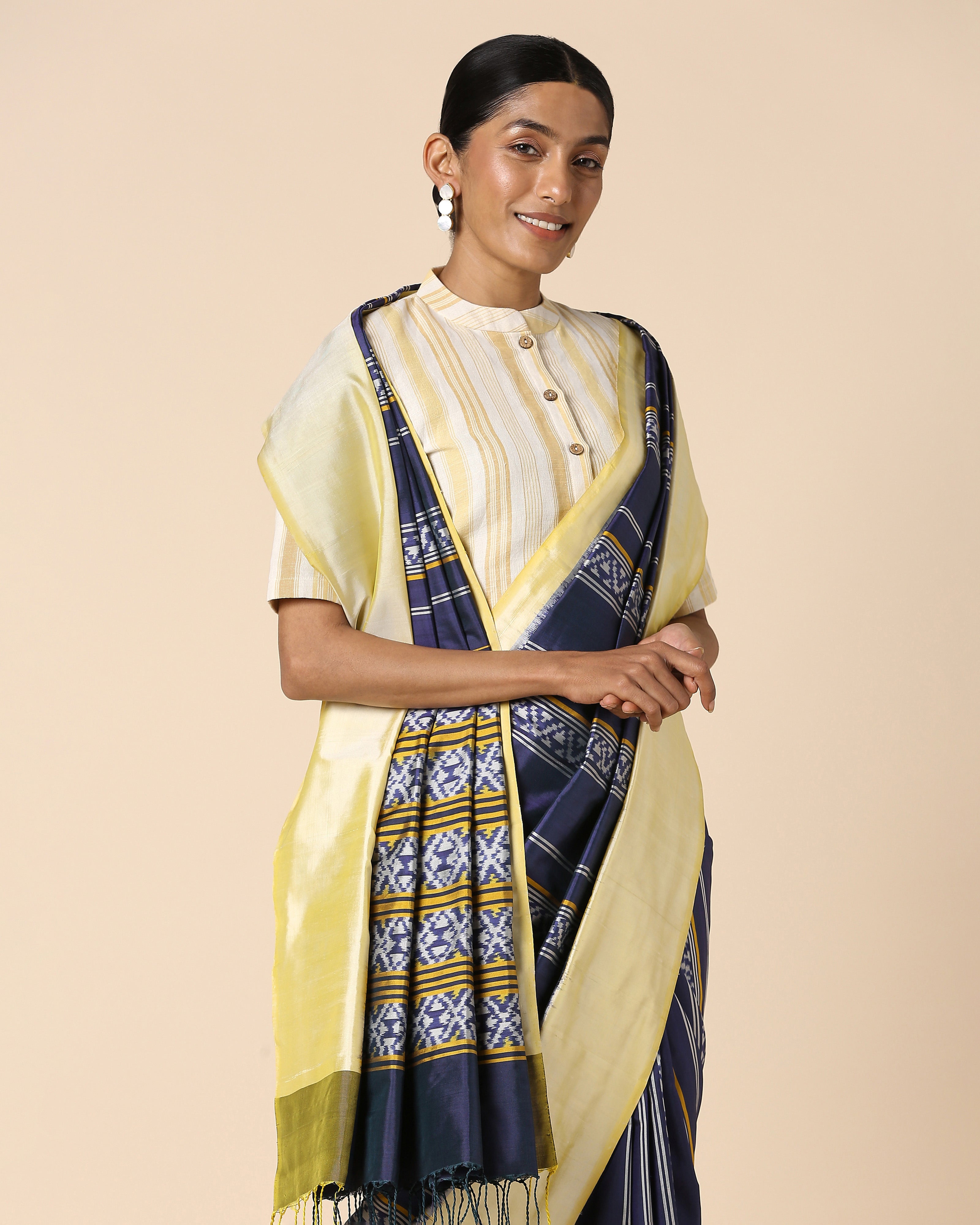 Ezri Pochampally Weft Ikat Silk Saree