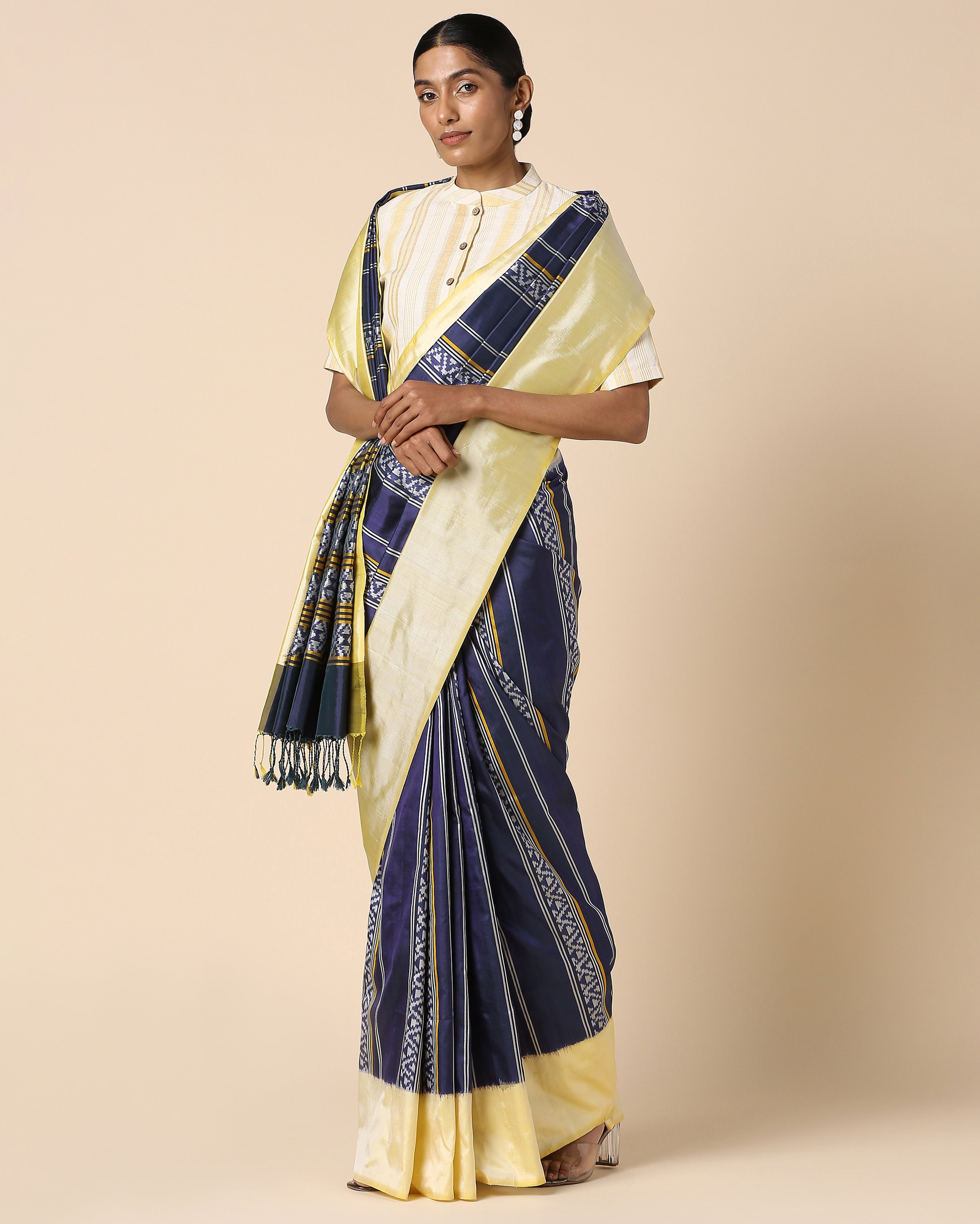 Ezri Pochampally Weft Ikat Silk Saree
