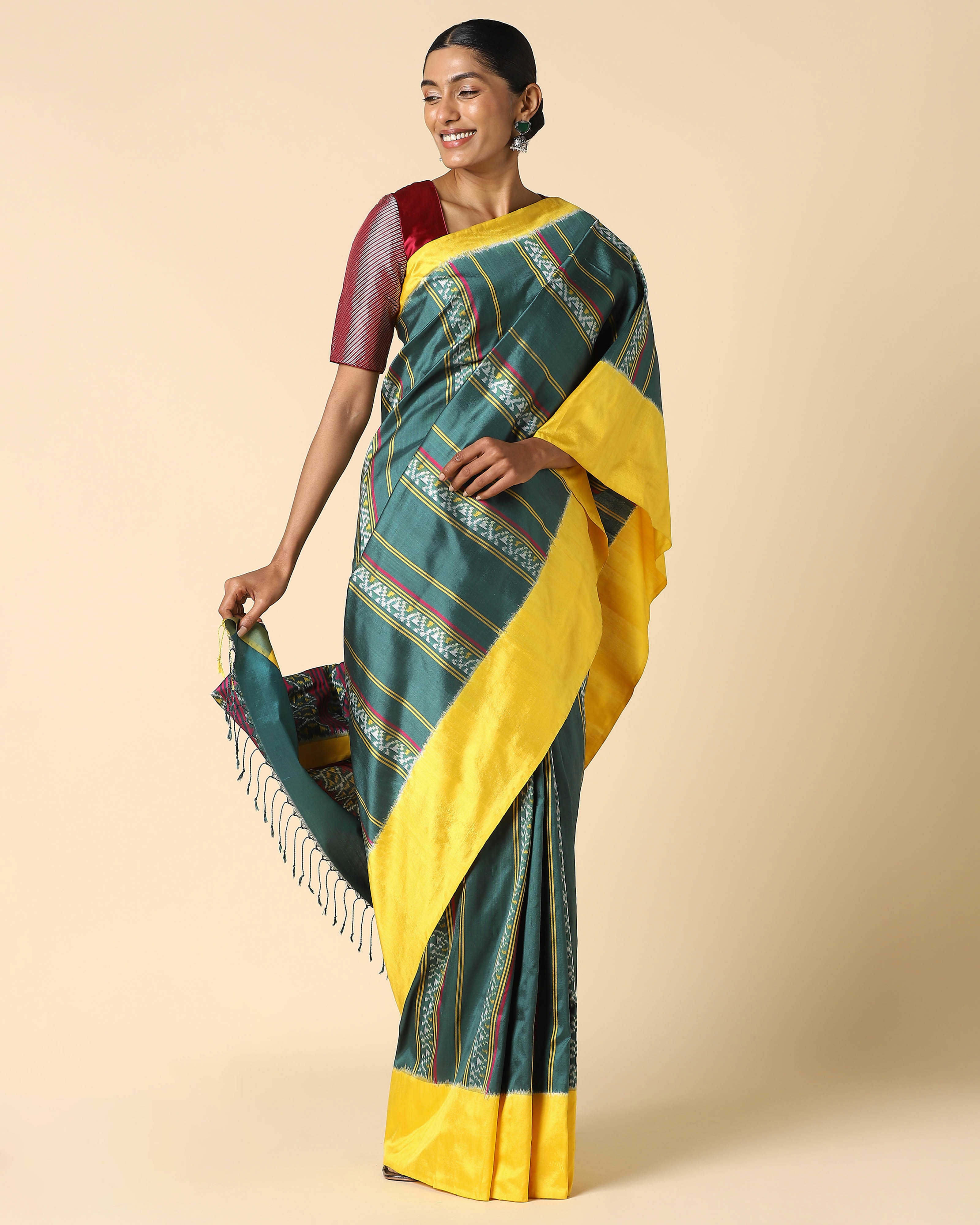 Ezri Pochampally Weft Ikat Silk Saree