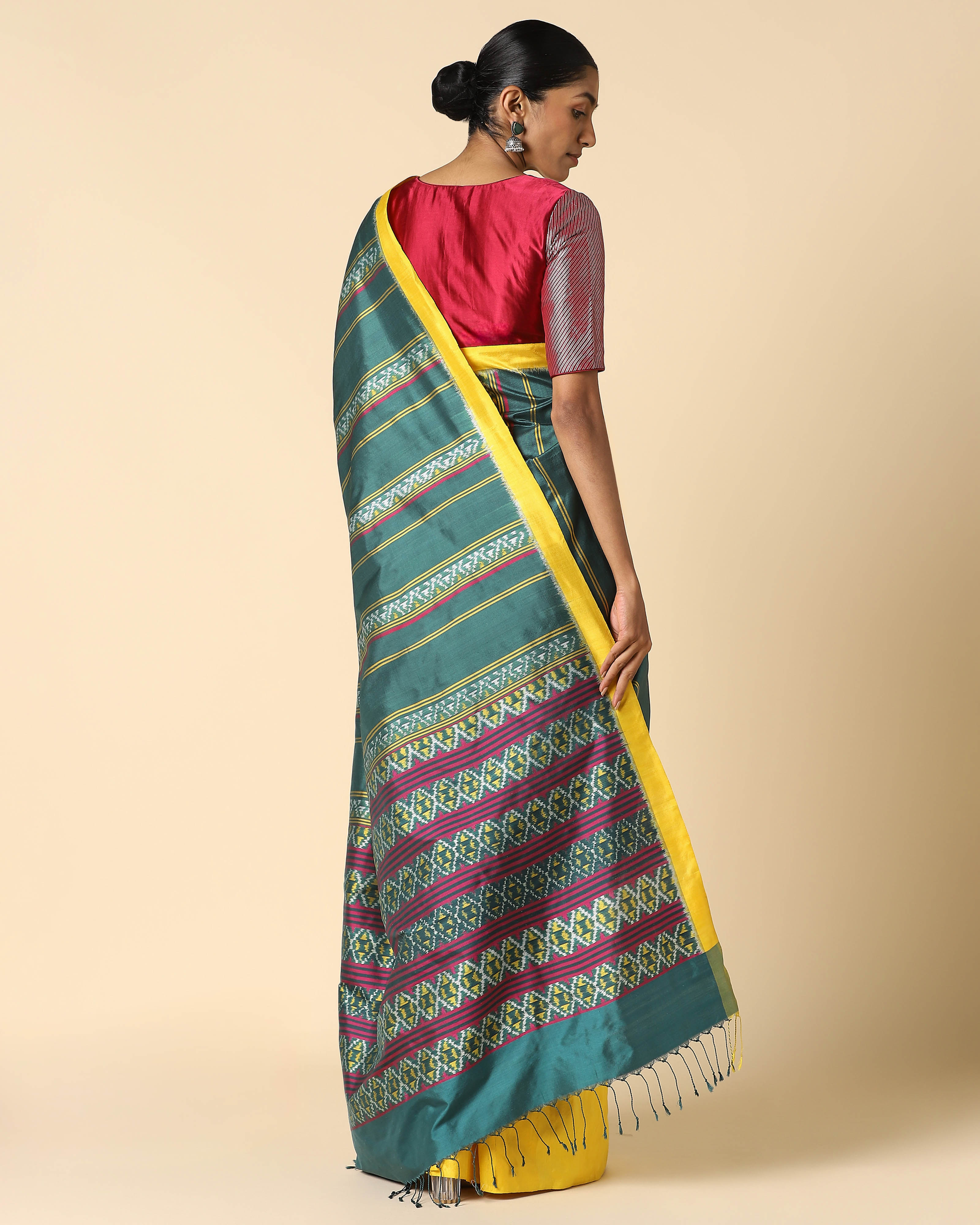 Ezri Pochampally Weft Ikat Silk Saree