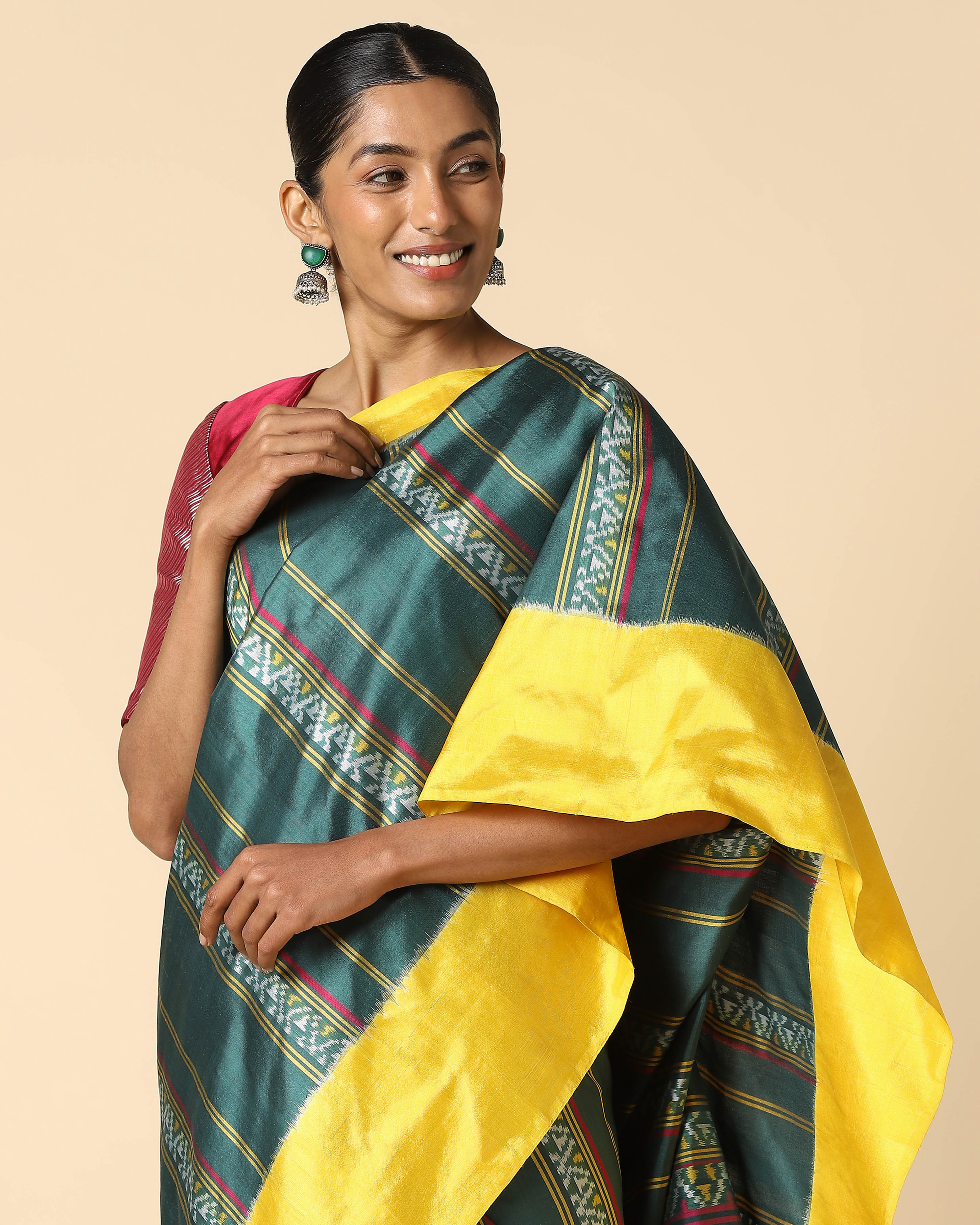 Ezri Pochampally Weft Ikat Silk Saree