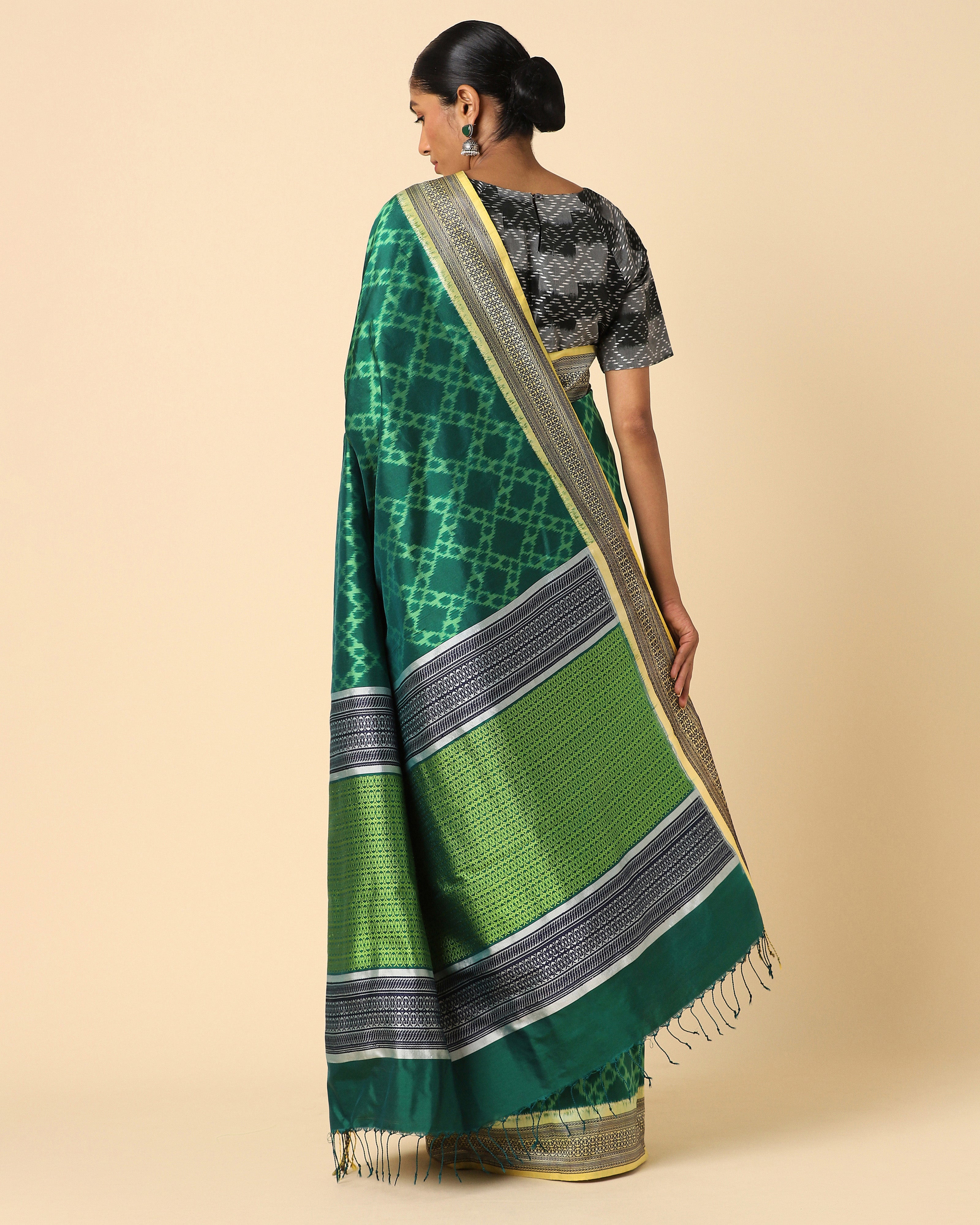 Noor Pochampally Weft Ikat Silk Saree