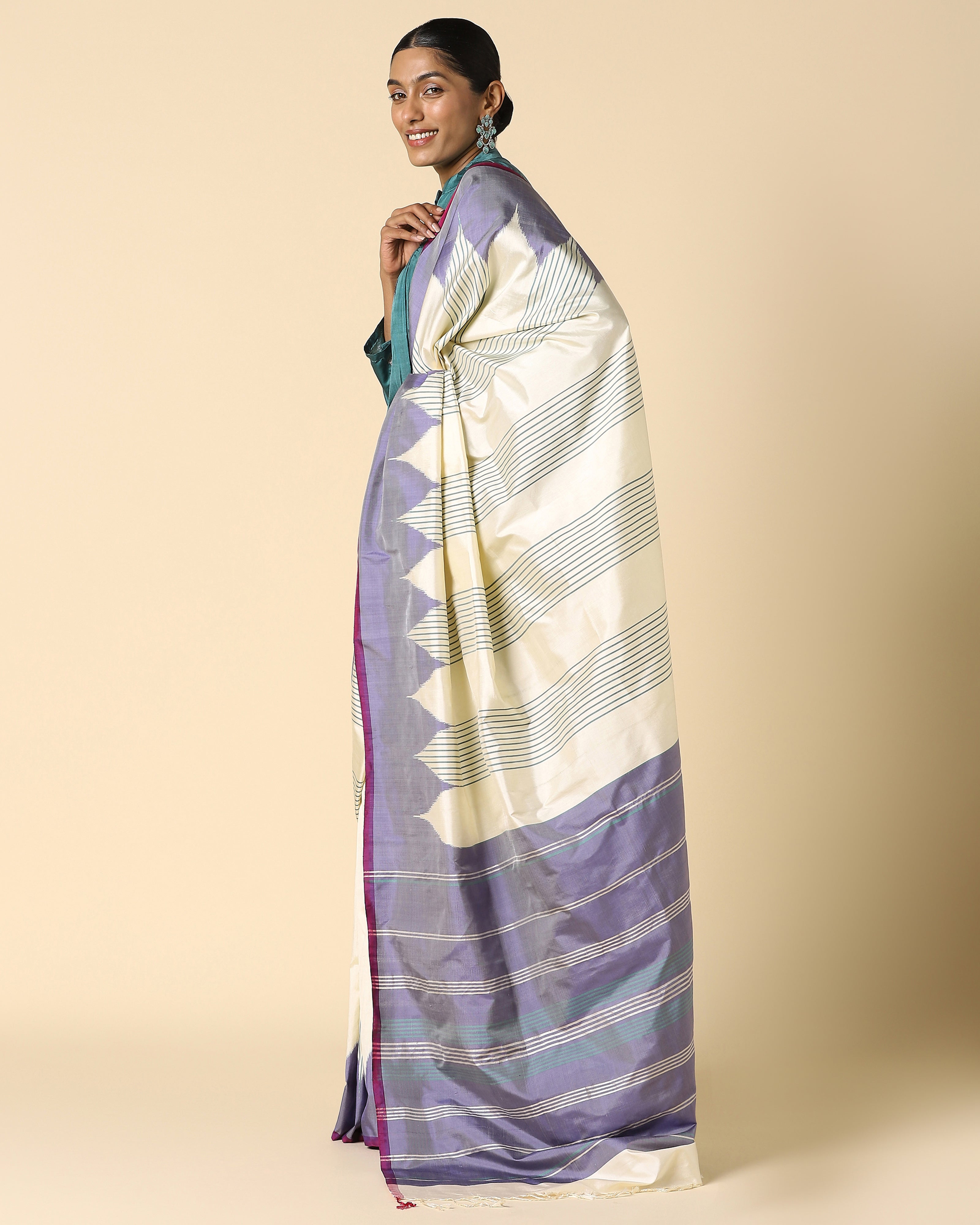 Mumtaz Pochampally Weft Ikat Silk Saree