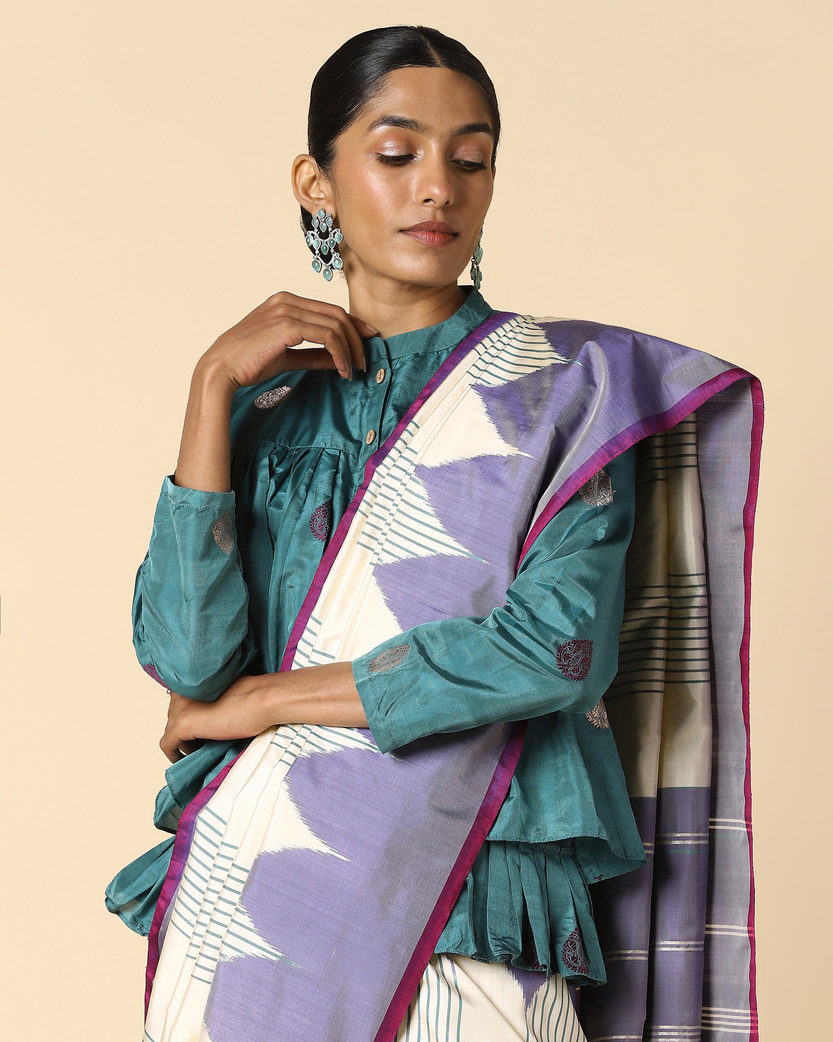 Mumtaz Pochampally Weft Ikat Silk Saree