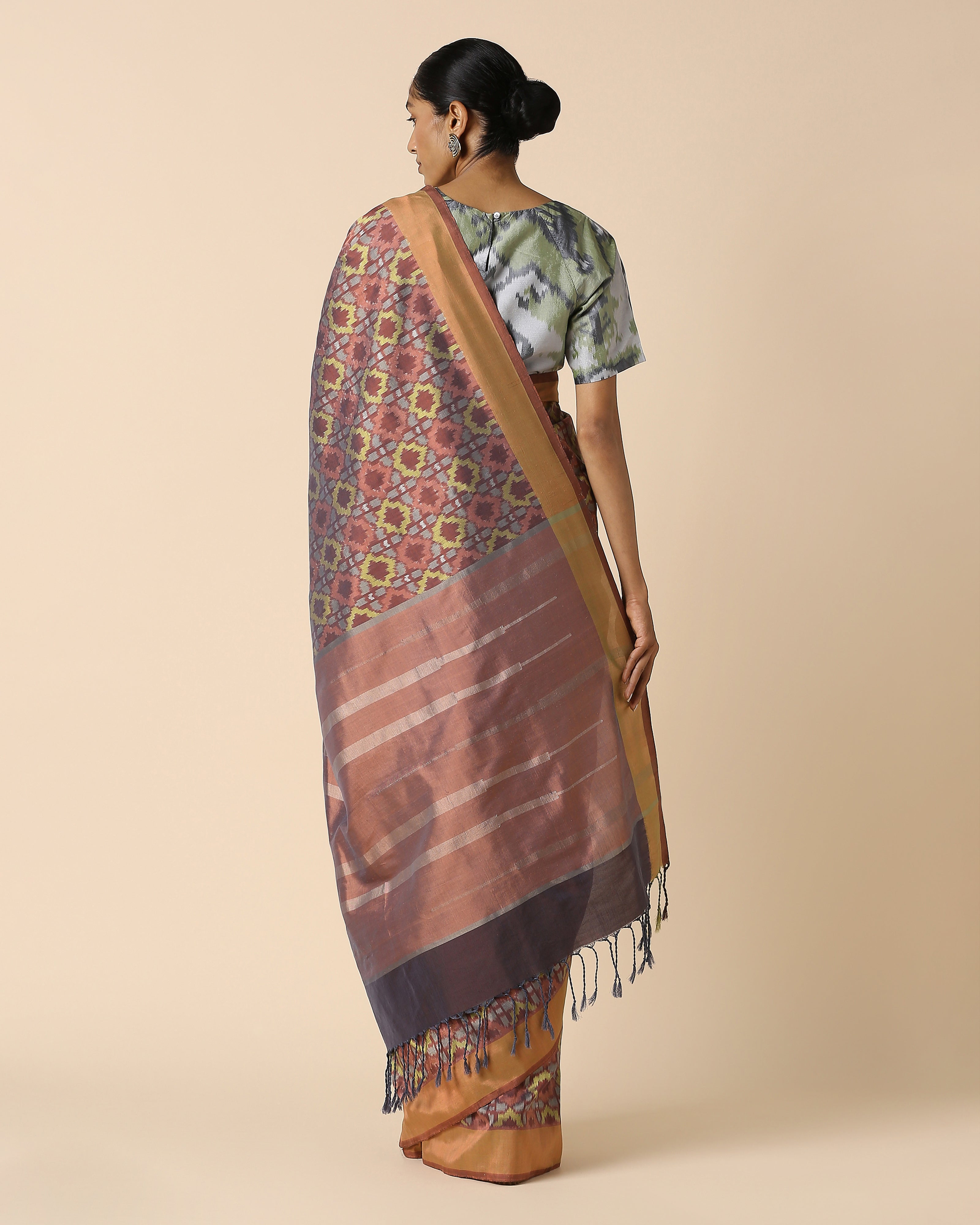Rio Pochampally Weft Ikat Cotton Silk Saree