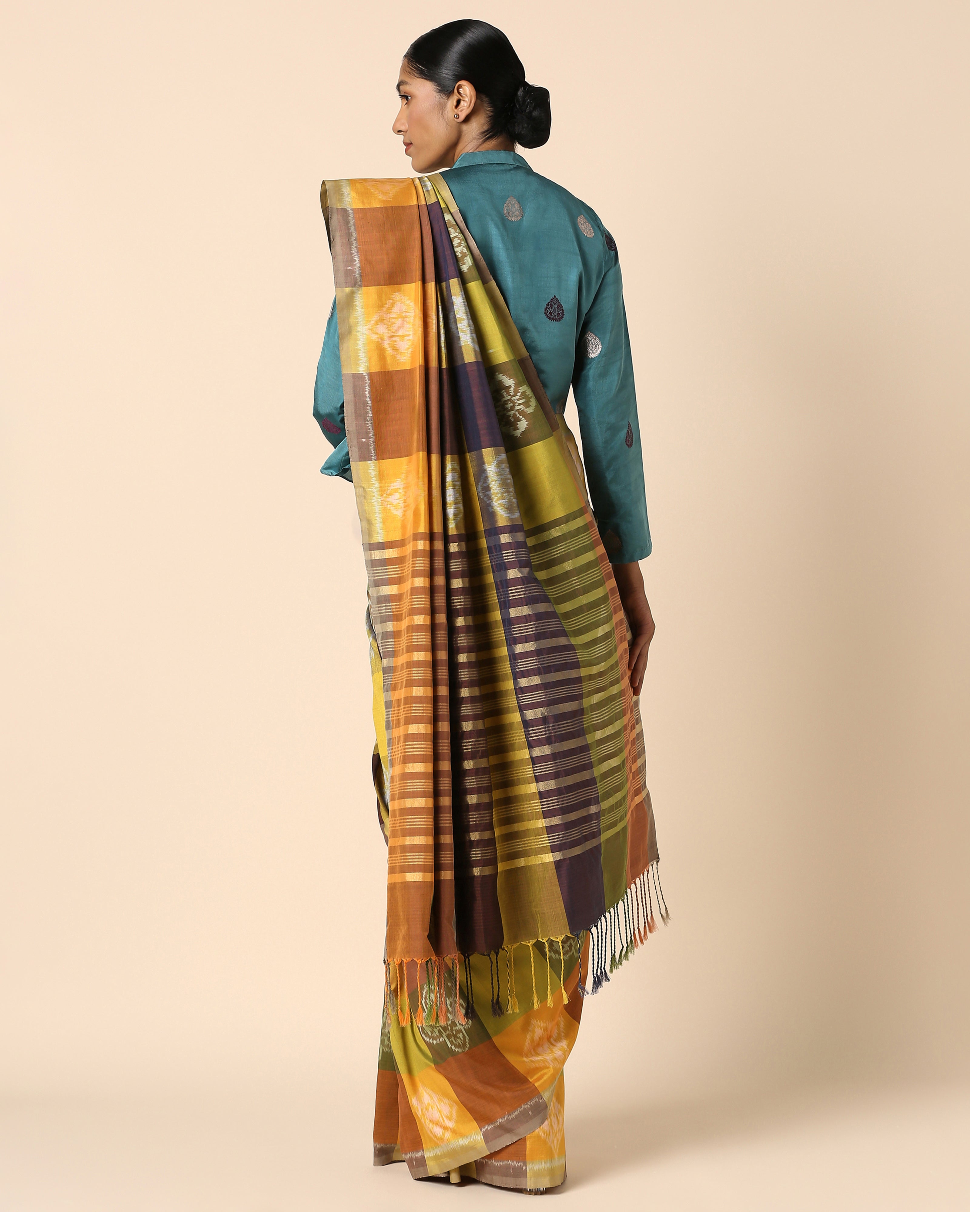 Punya Pochampally Weft Ikat Cotton Silk Saree