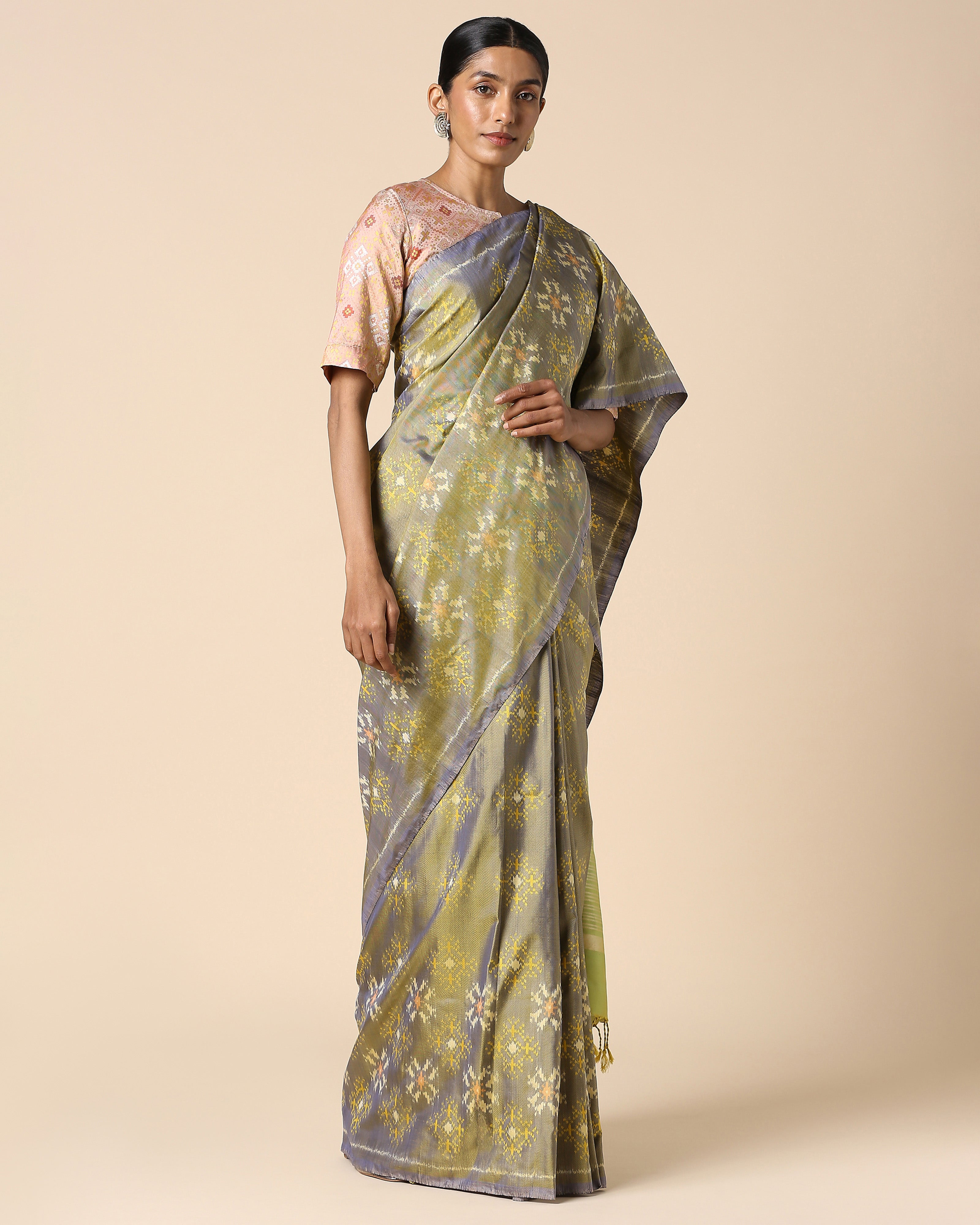 Krisha Pochampally Weft Ikat Silk Saree