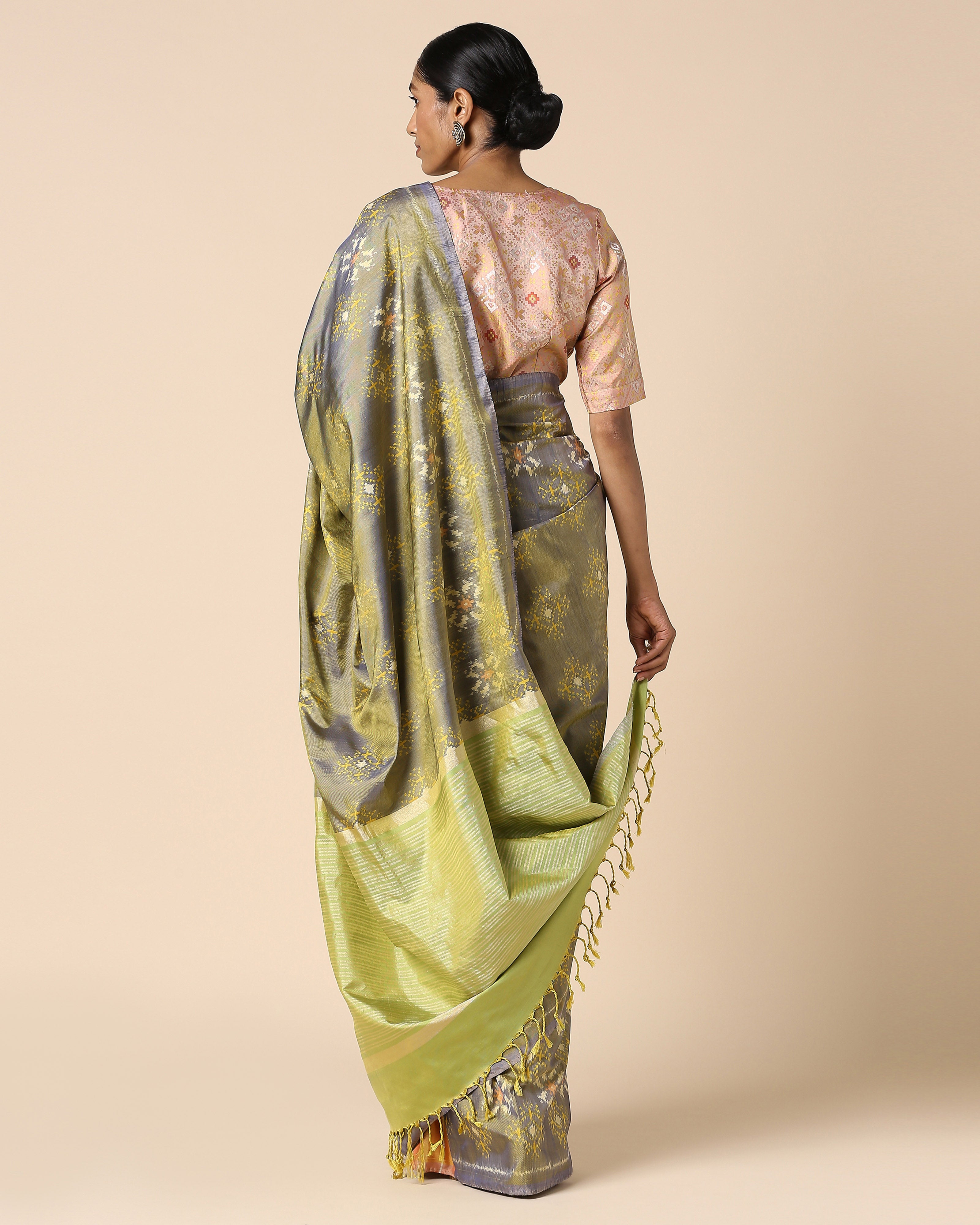 Krisha Pochampally Weft Ikat Silk Saree