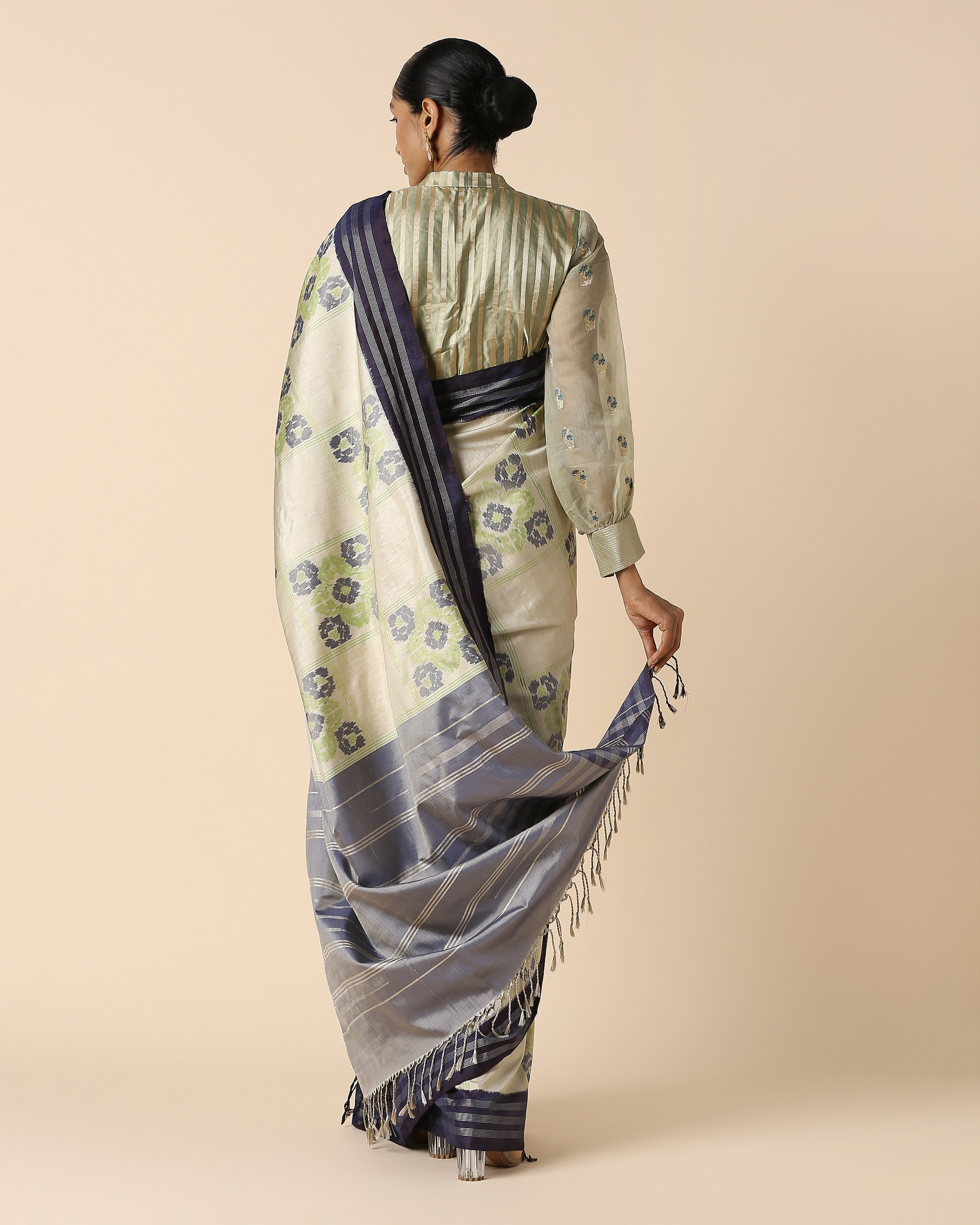 Meha Pochampally Weft Ikat Silk Saree