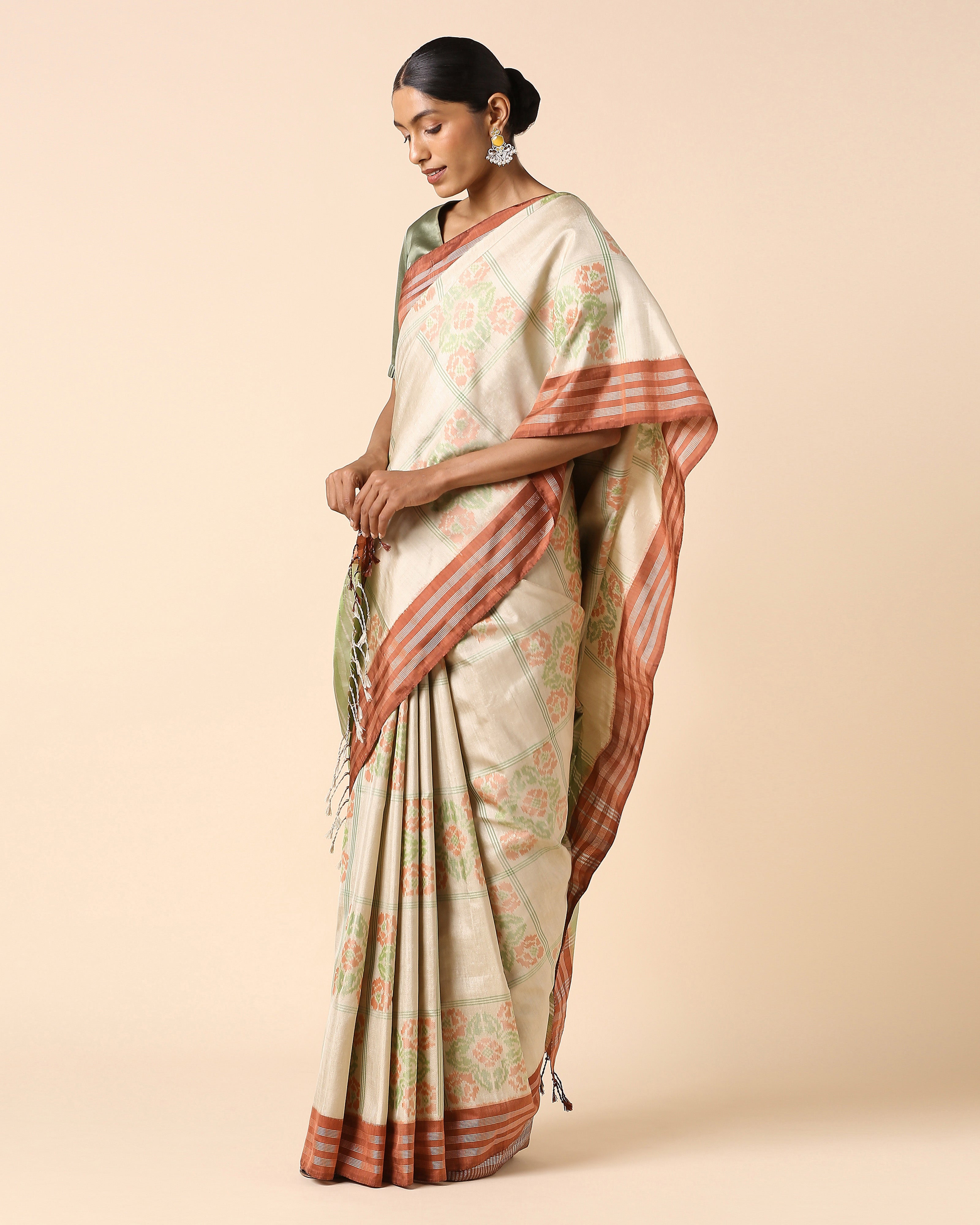 Meha Pochampally Weft Ikat Silk Saree
