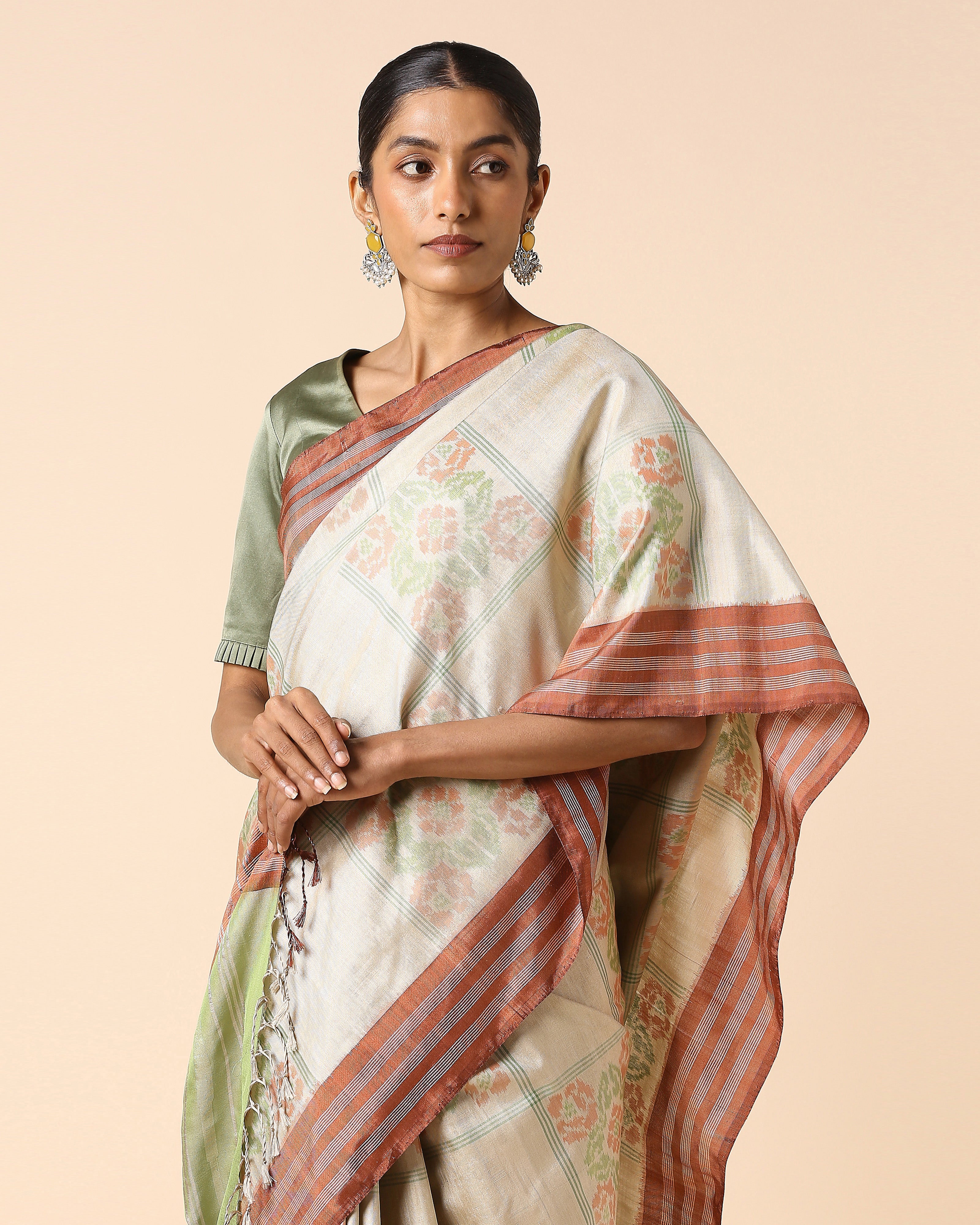Meha Pochampally Weft Ikat Silk Saree