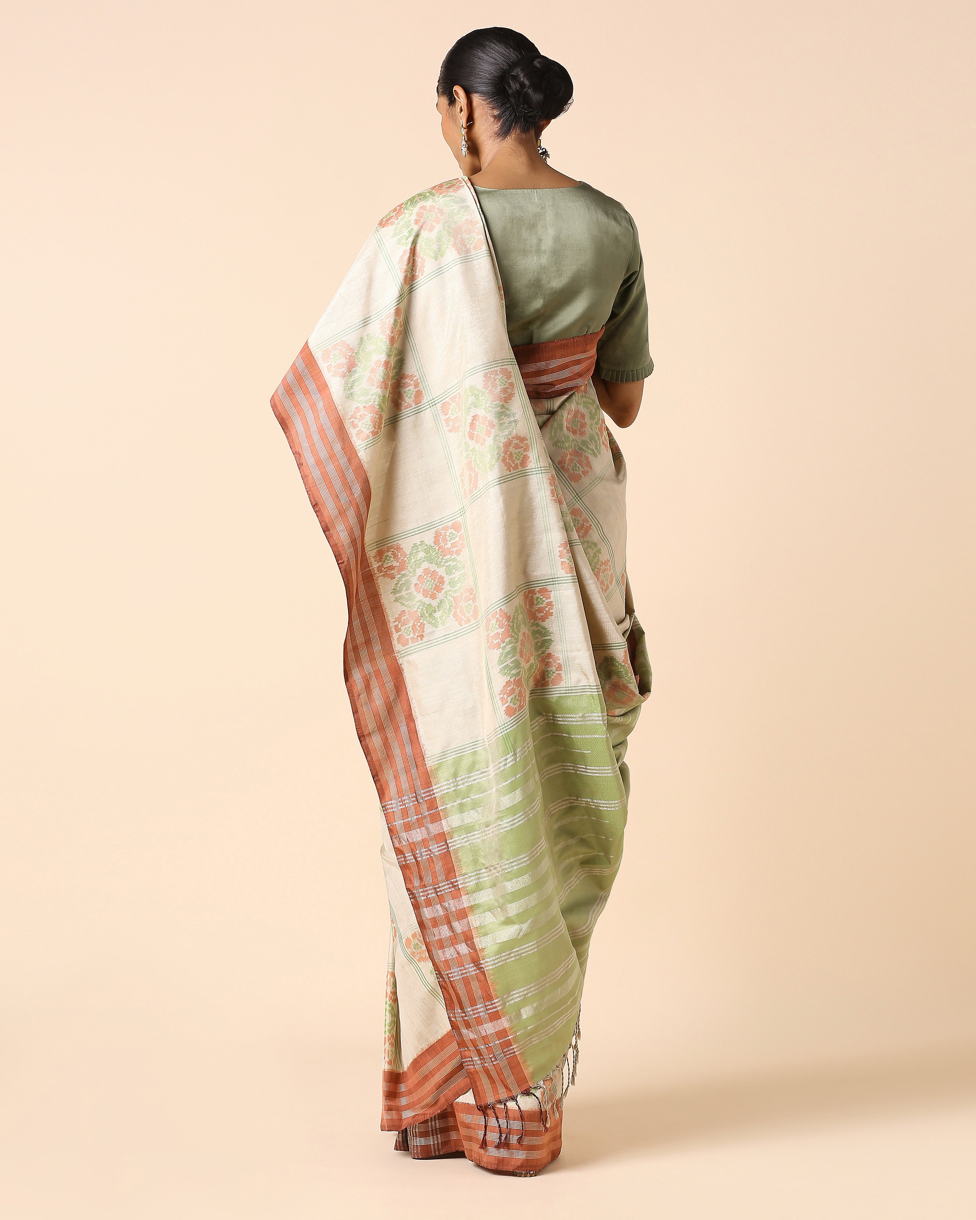 Meha Pochampally Weft Ikat Silk Saree