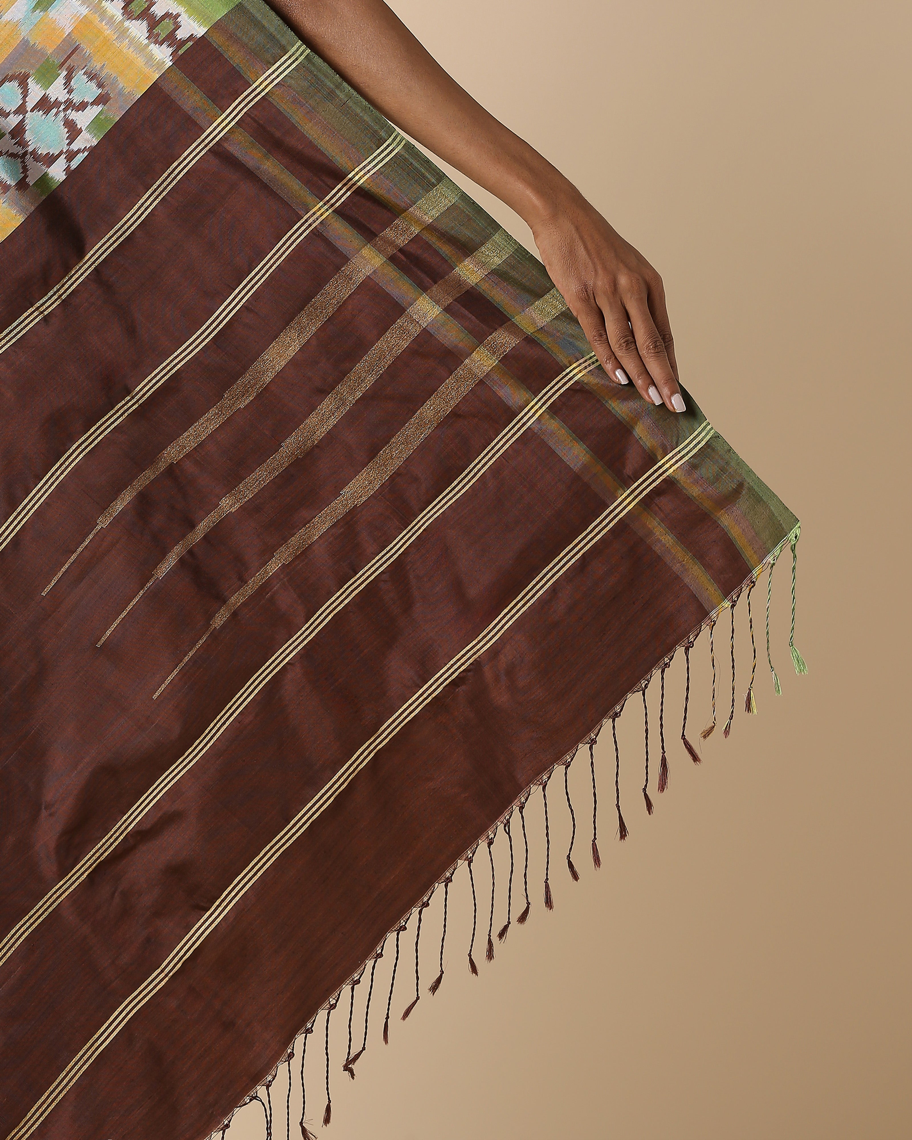 Anayra Pochampally Weft Ikat Silk Saree