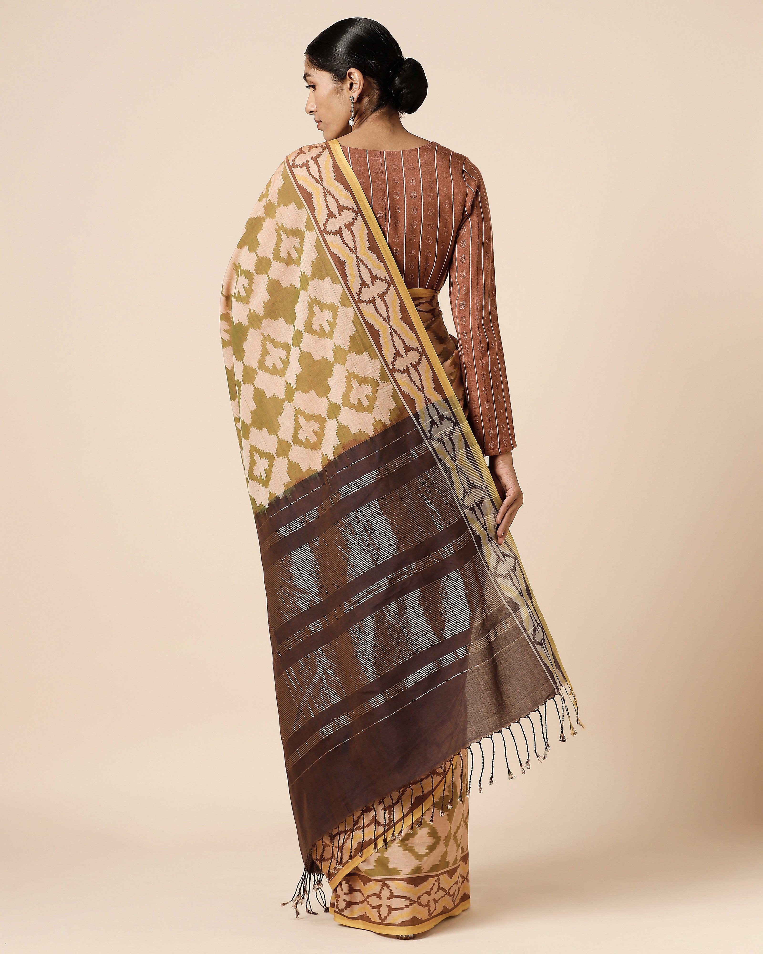 Emie Pochampally Warp Ikat Cotton Saree