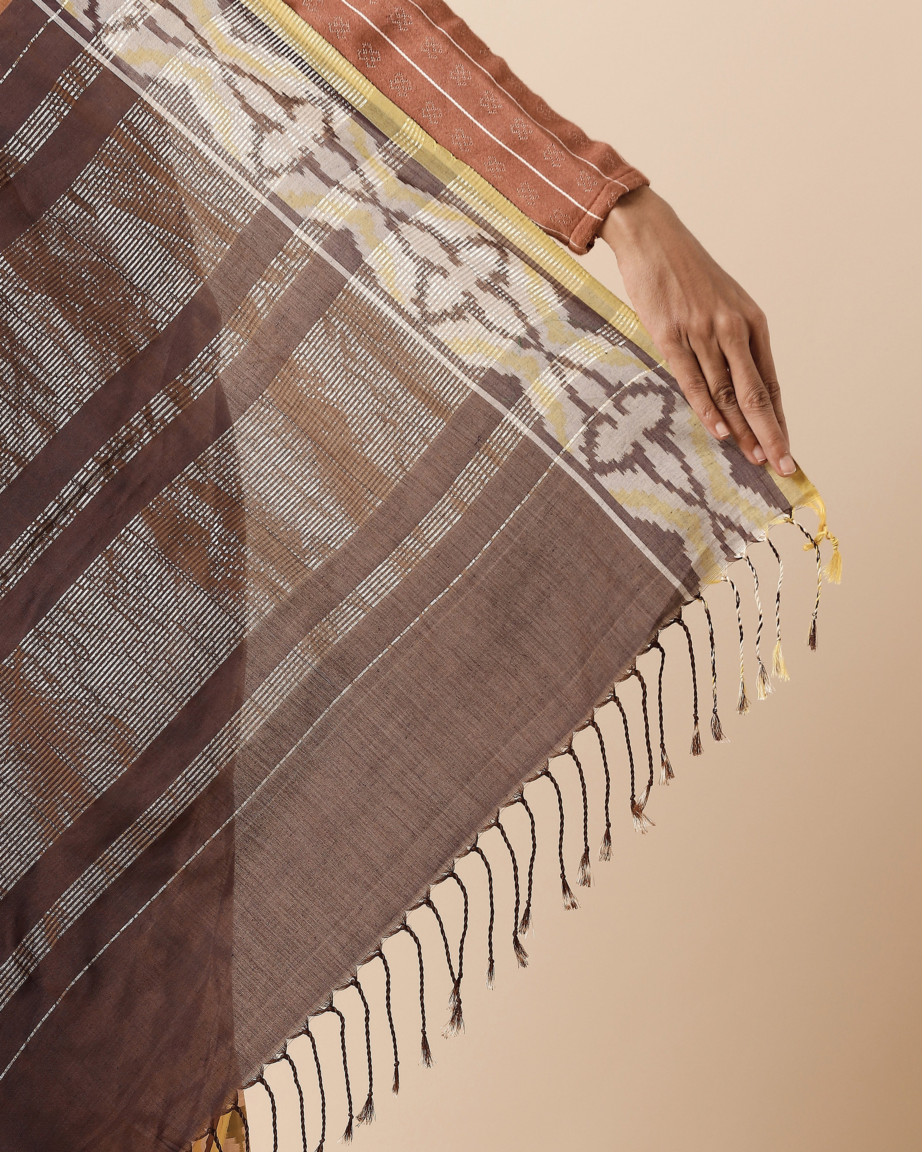 Emie Pochampally Warp Ikat Cotton Saree